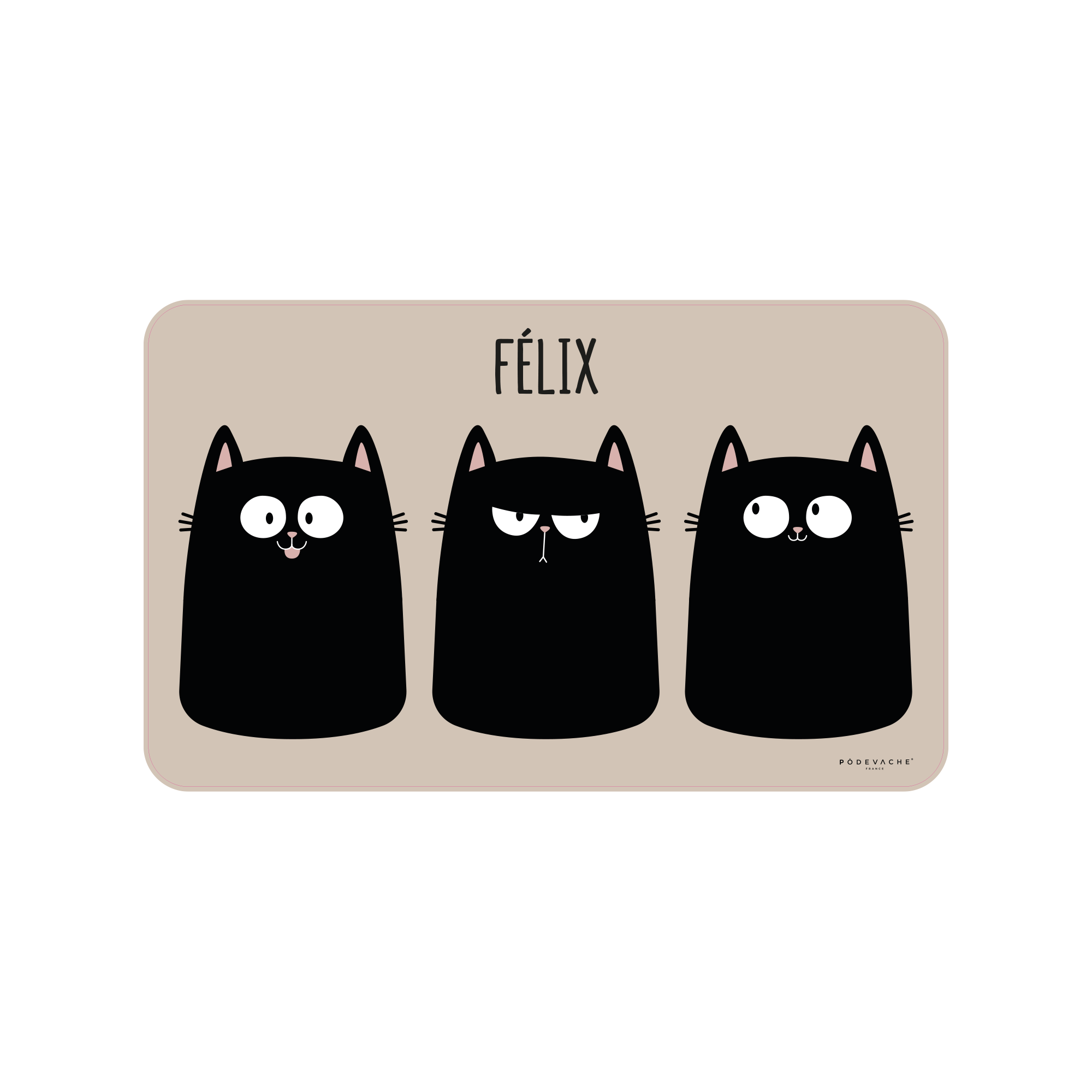 Cat Customizable Vinyl Bowl Mat