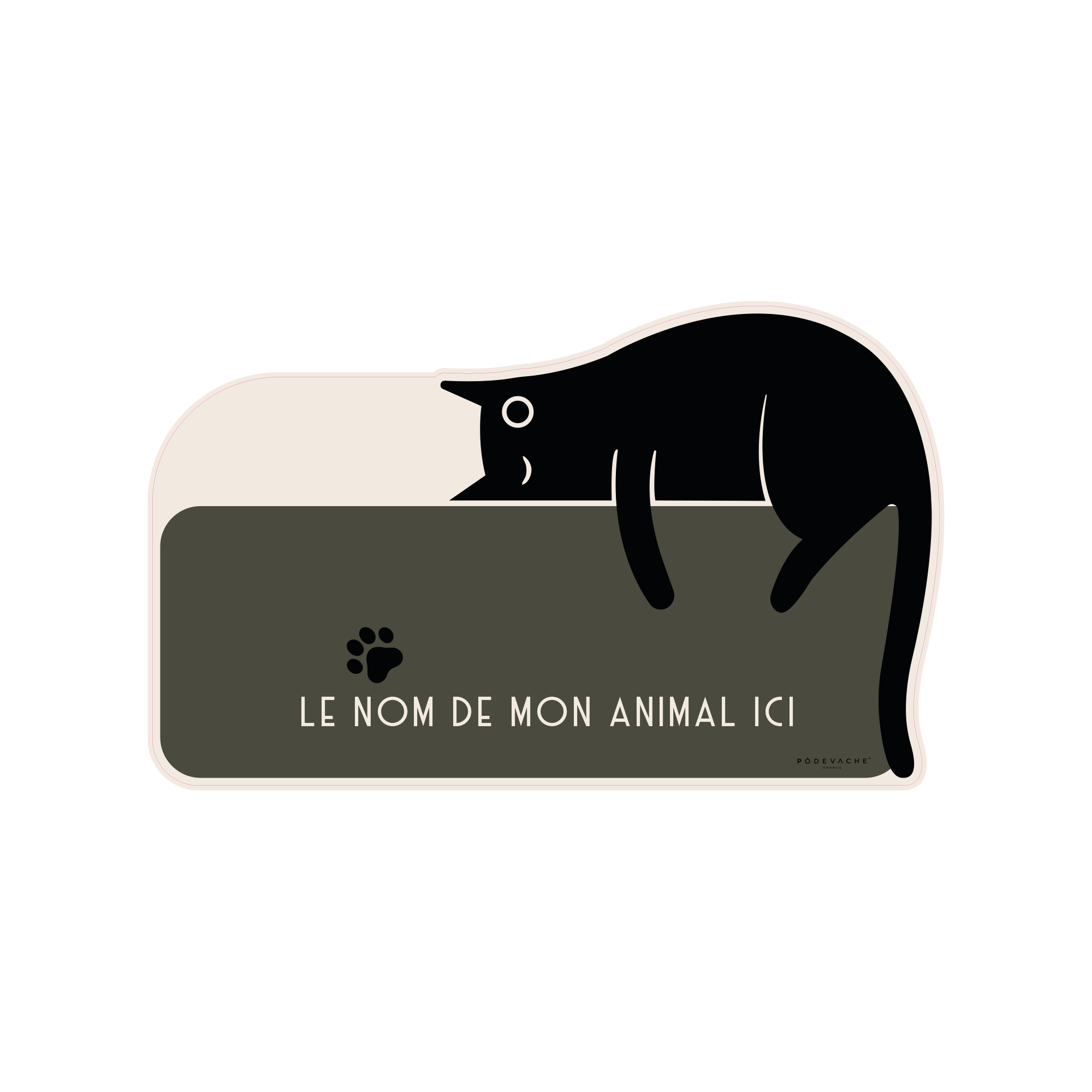 Cat Customizable Vinyl Bowl Mat