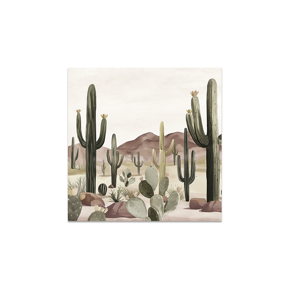 Lot De 6 Dessous De Verre Vinyle Cactus Glory