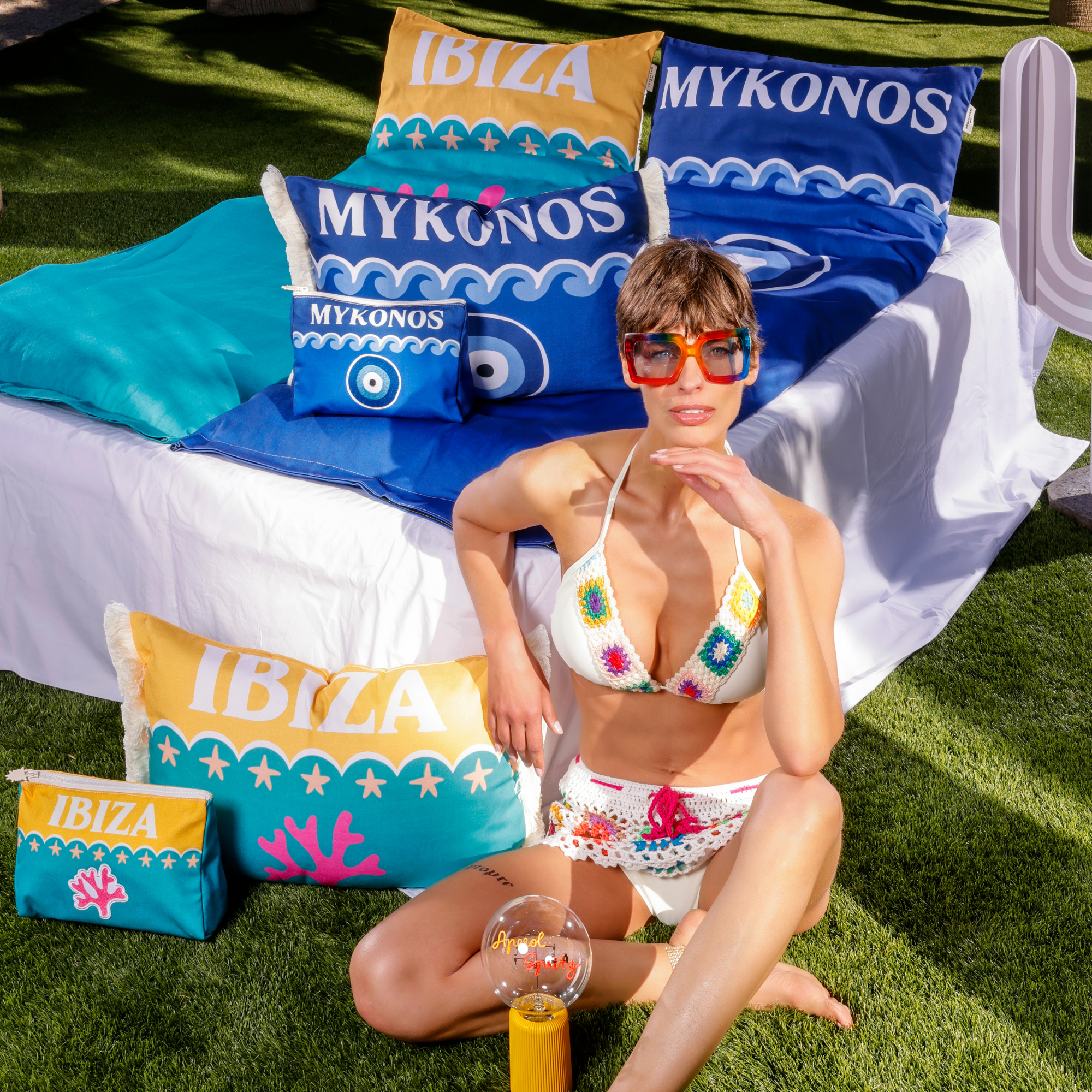 Pochette brodée Baleares