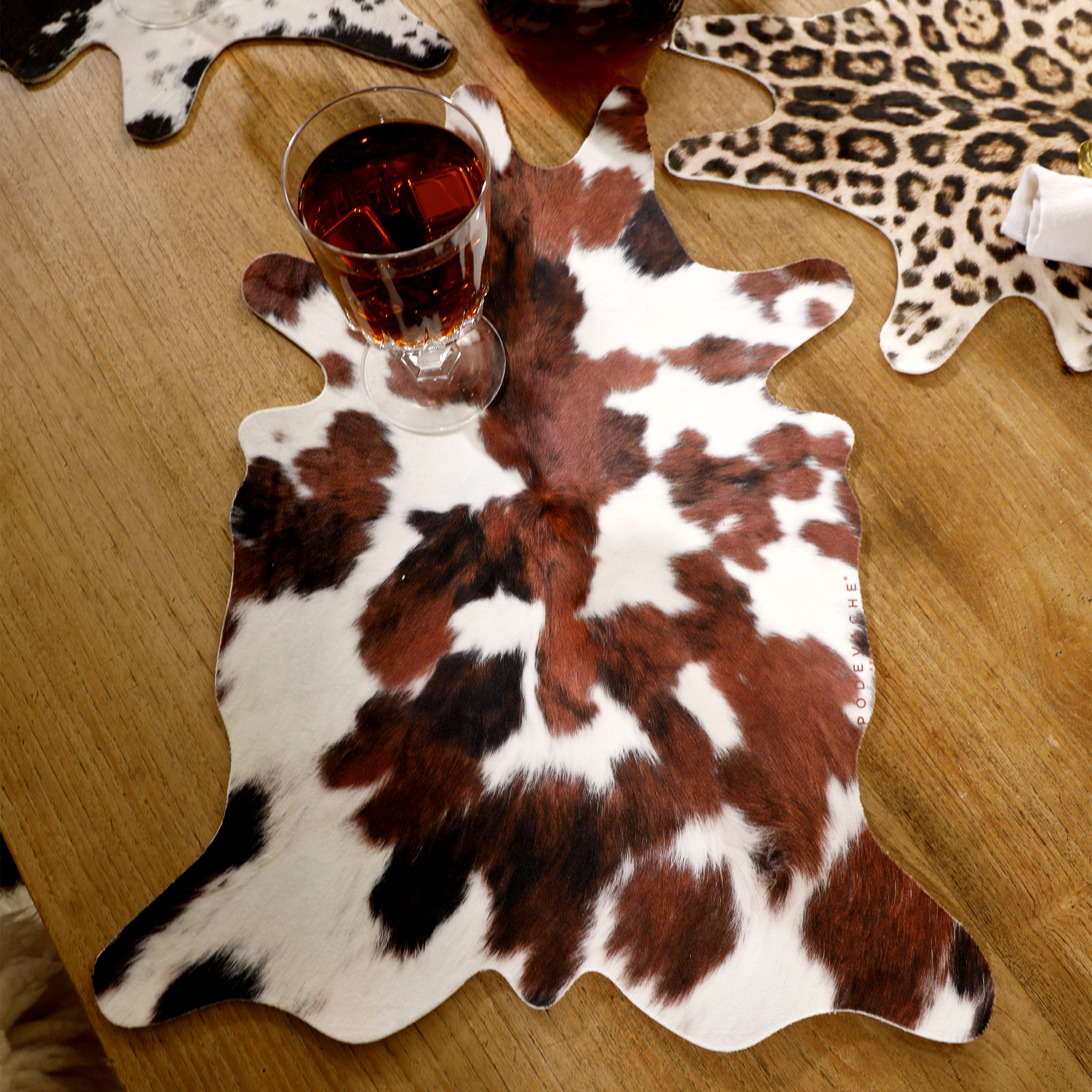 Set de table velours Vache
