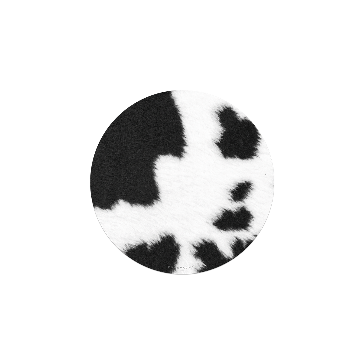 Tapis de souris en vinyle rond — modèle Vache Noir