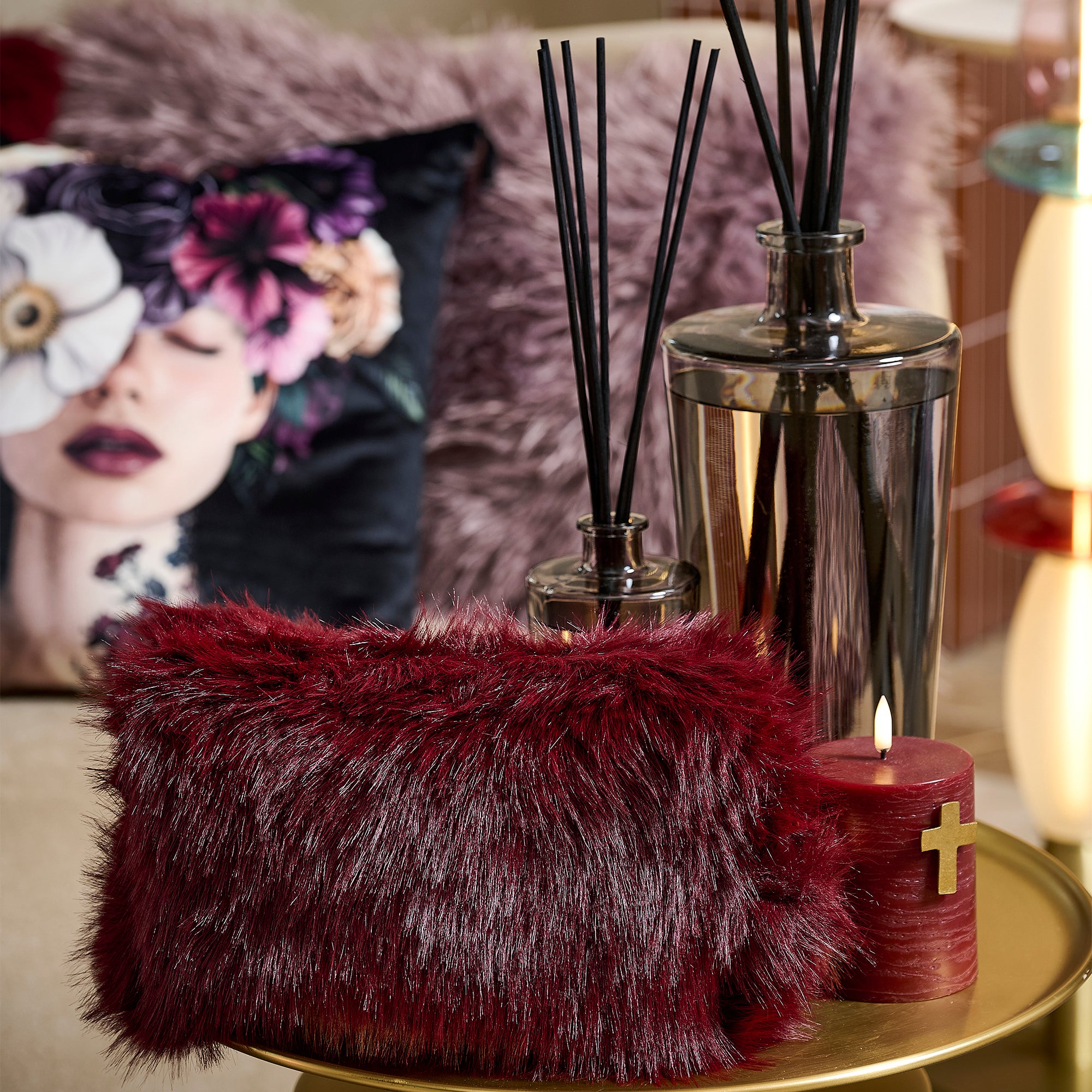 Pochette en fausse fourrure Florence