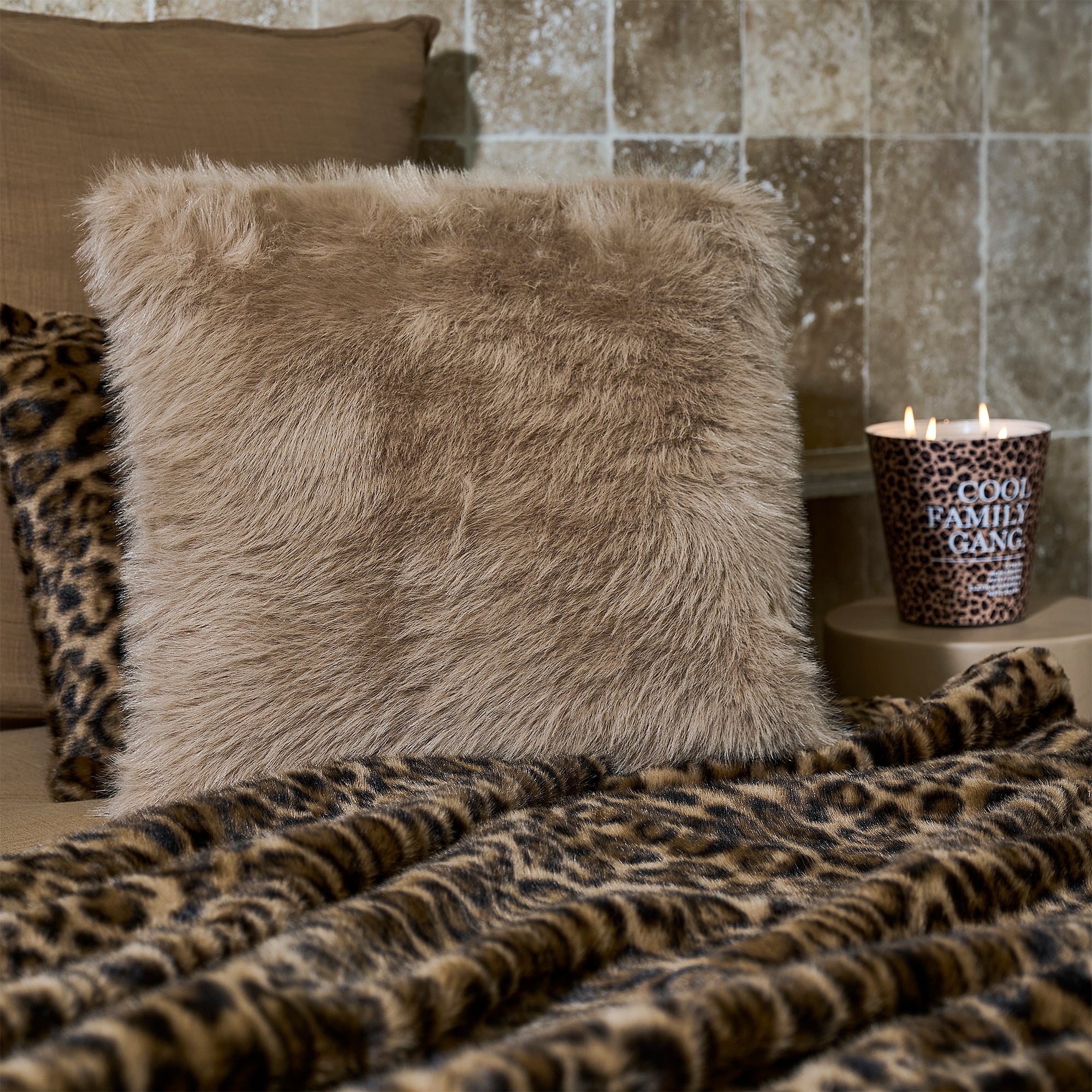 Coussin en fausse fourrure Pise