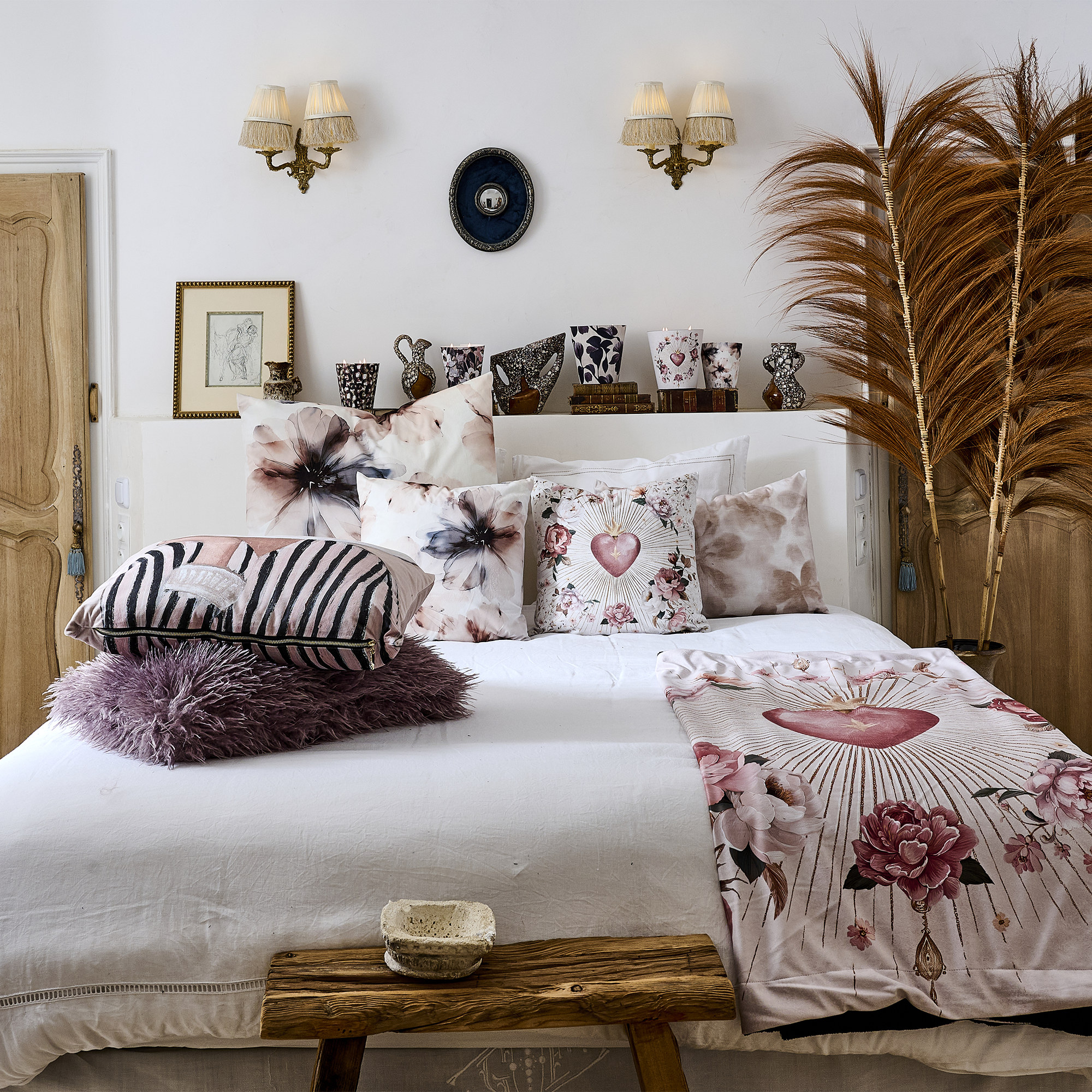 Coussin en fausse fourrure Sienne