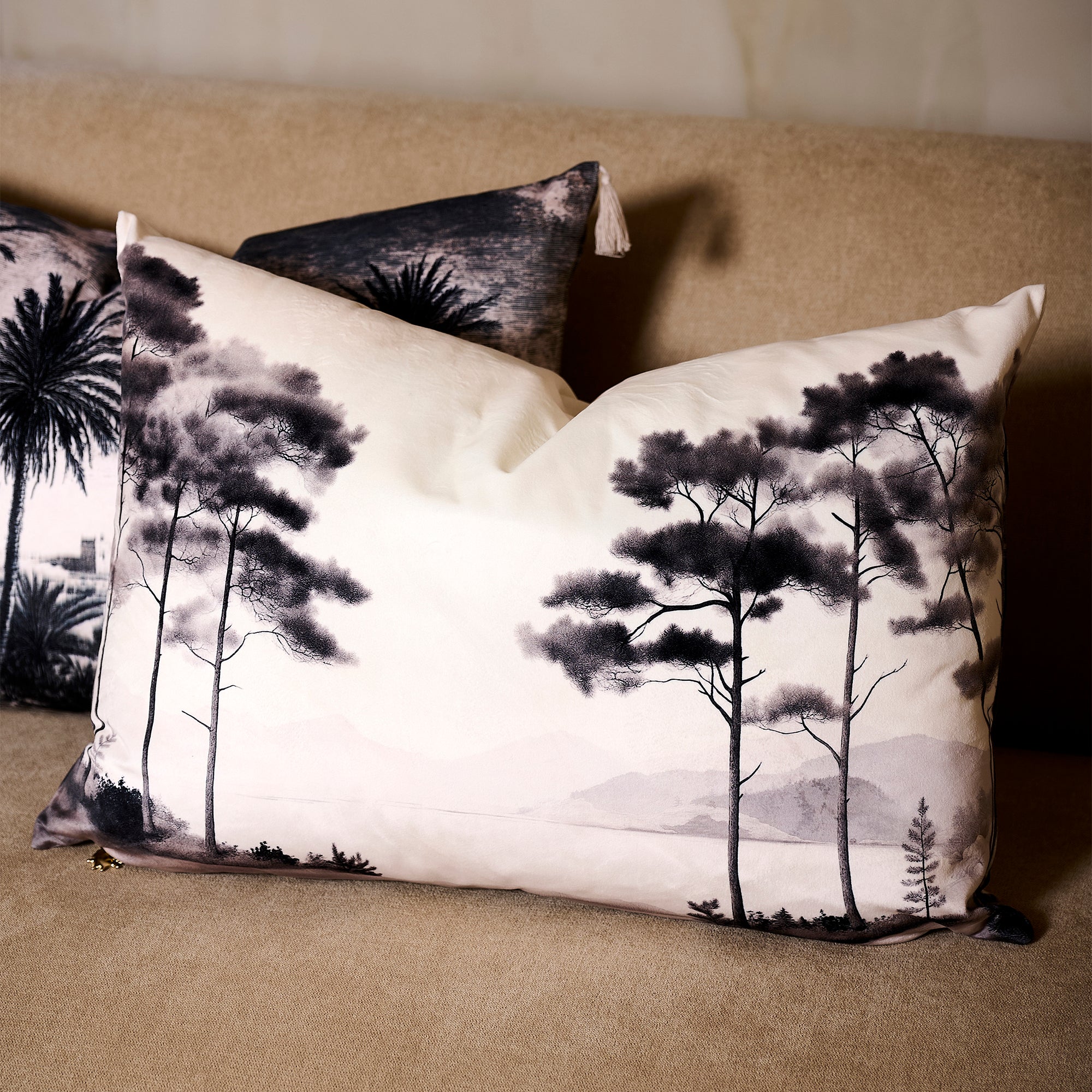 Coussin Velours Jungle Troie