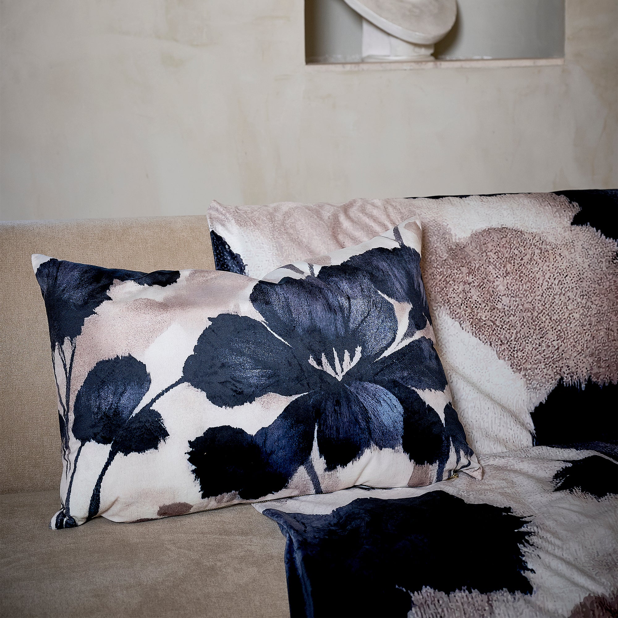 Coussin Velours Botanique Pompei