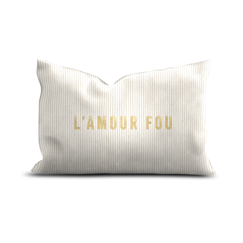 Coussin velours brodé Amour Fou