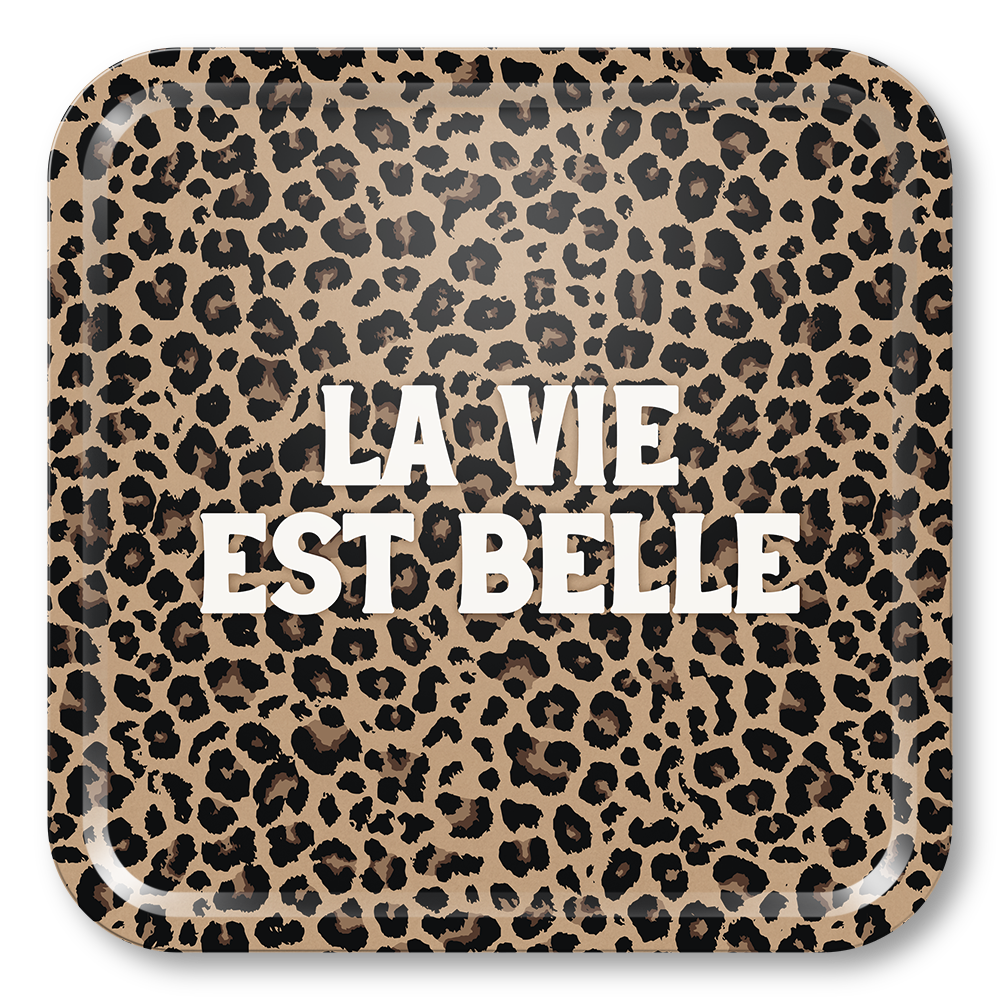Plateau En Bois Léopard Carré Napata