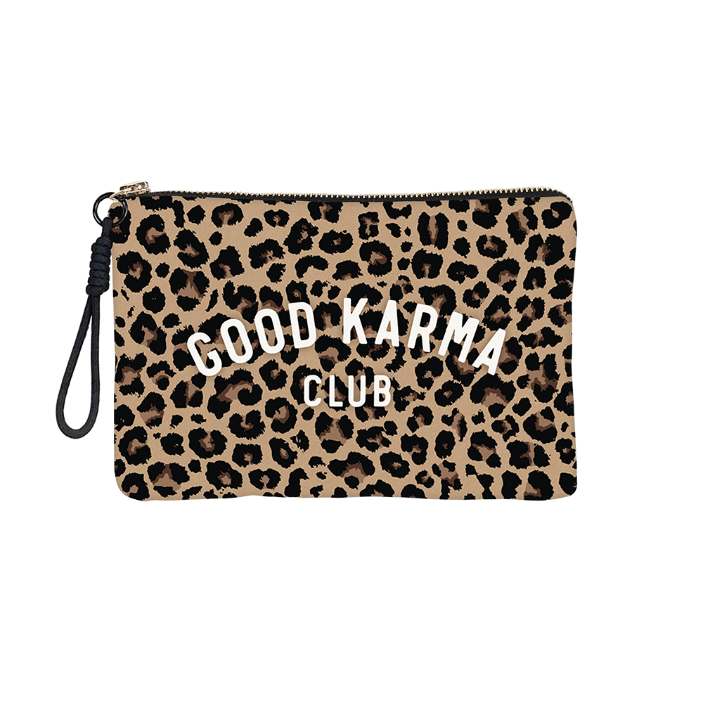 Pochette Velours Léopard Good Karma Club Xs