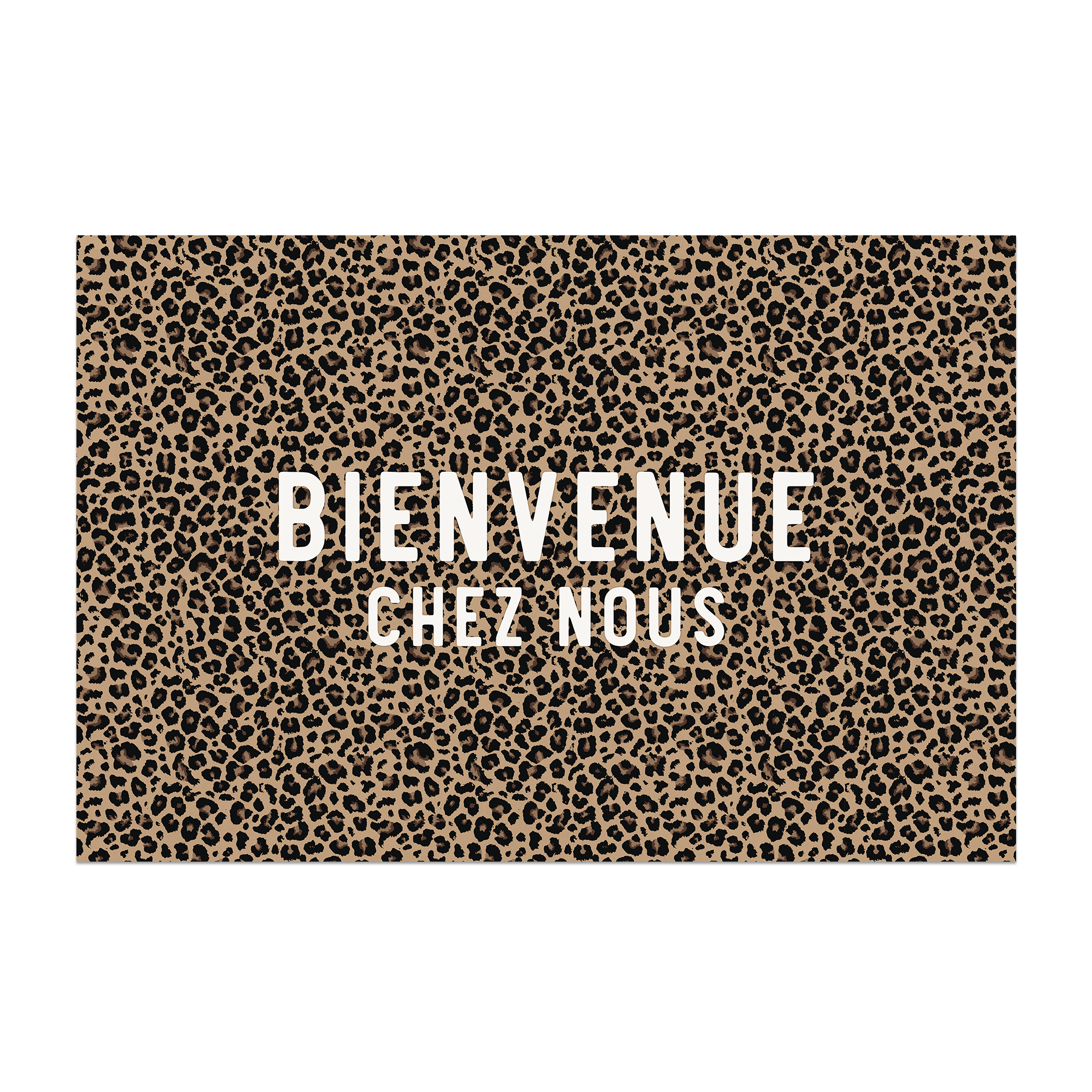 Tapis Vinyle Léopard Bienvenue Chez Nous
