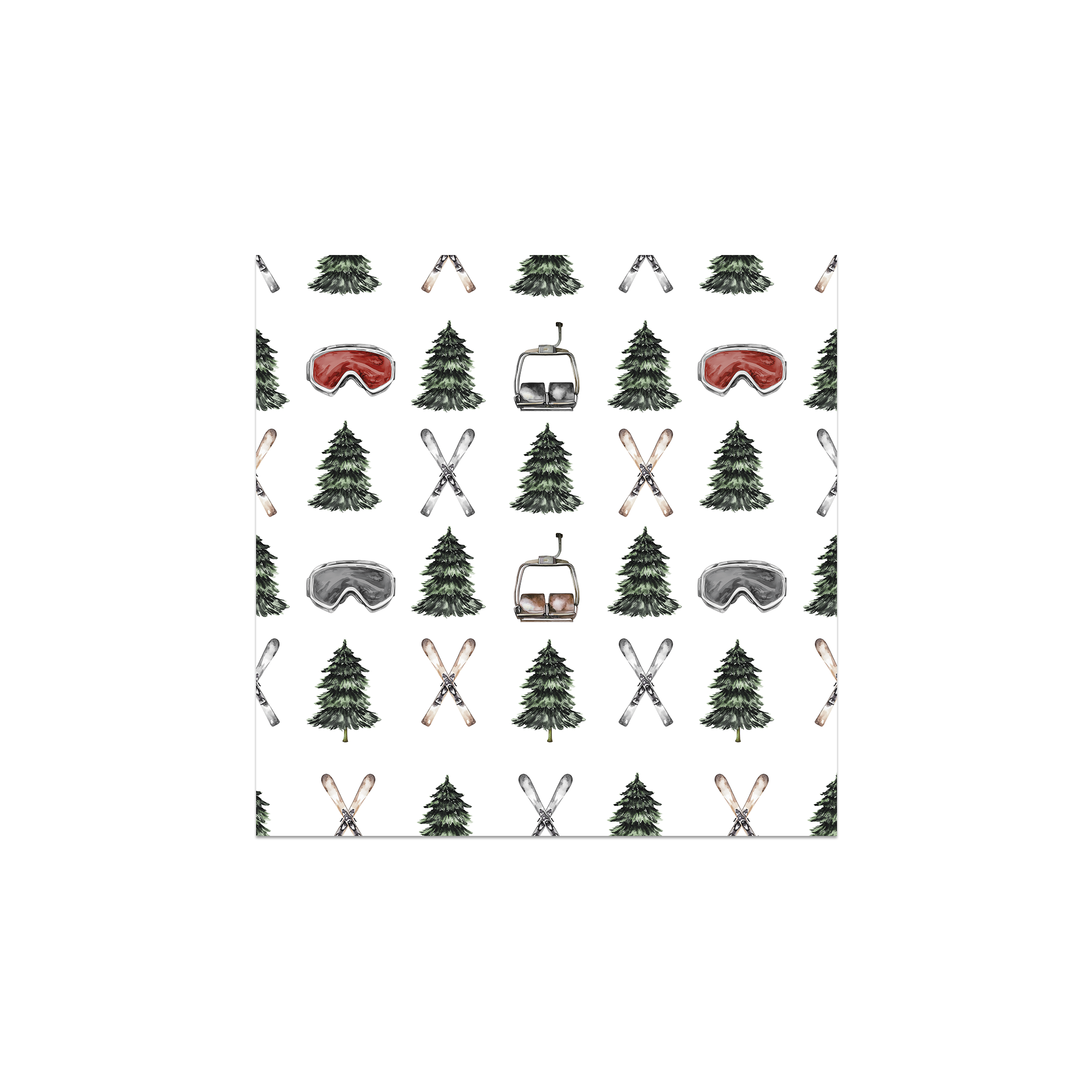 Lot De 6 Dessous De Verre Vinyle Ski Chamonix