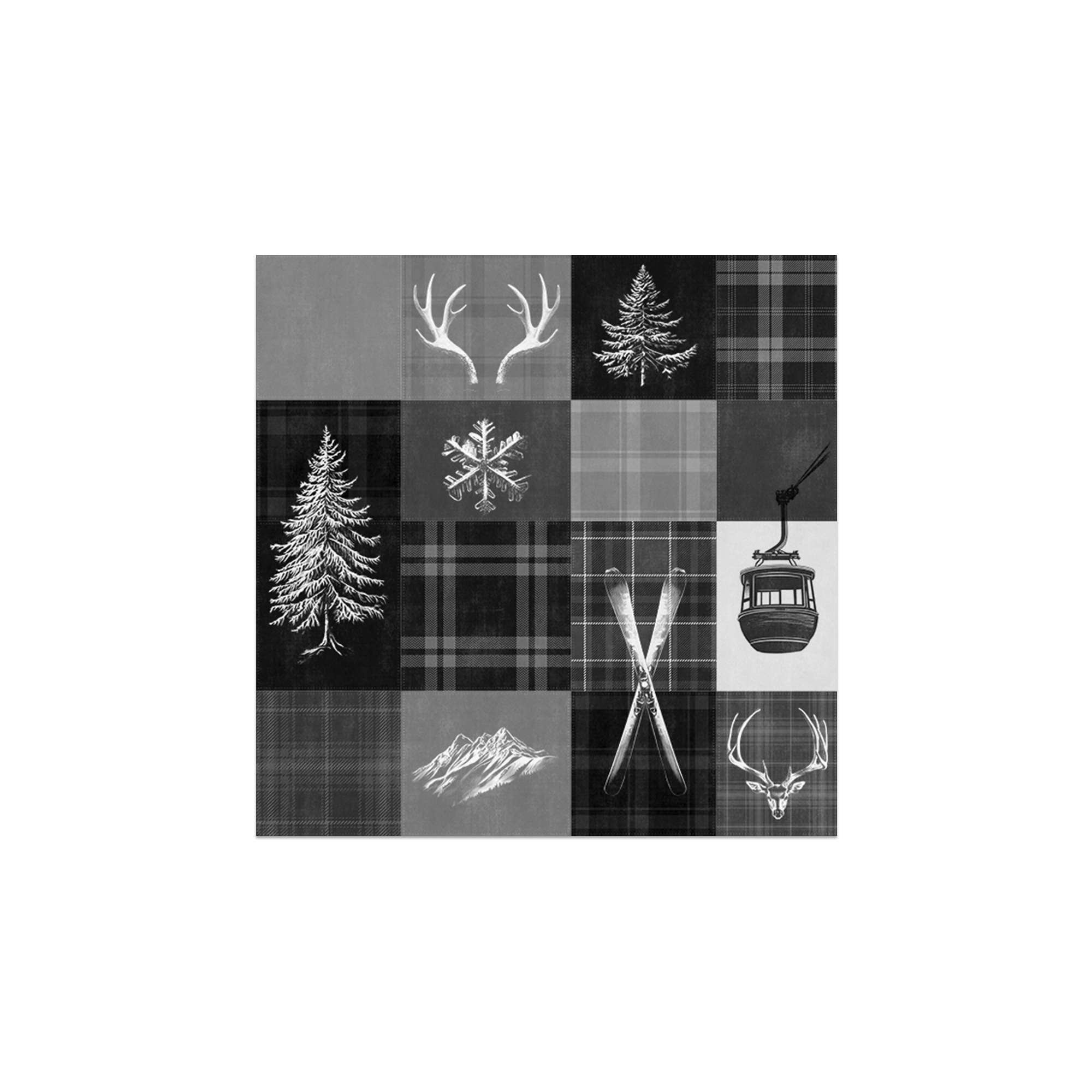 Lot De 6 Dessous De Verre Vinyle Ski Beaufort