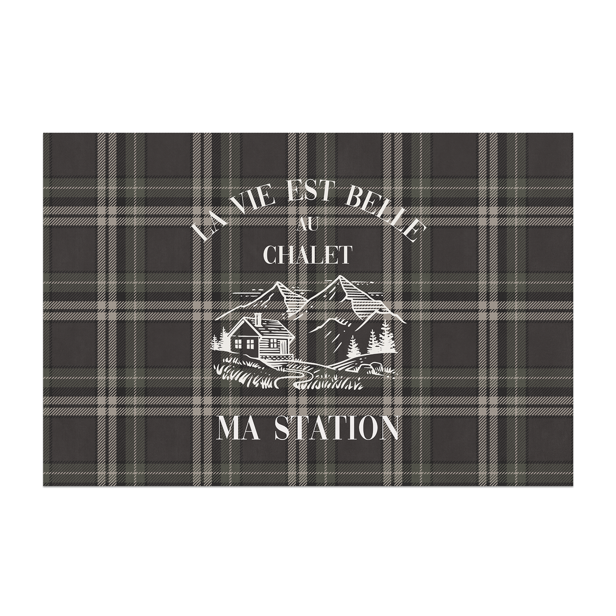 Personalized vinyl rug Bonnet Beige