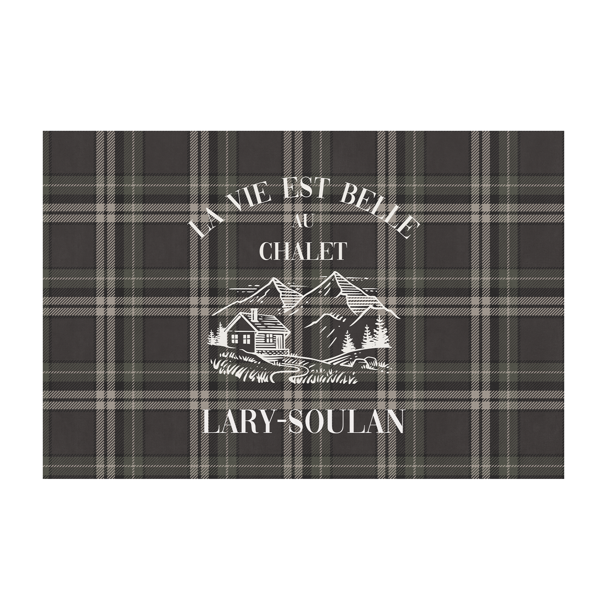 Personalized vinyl rug Bonnet Beige