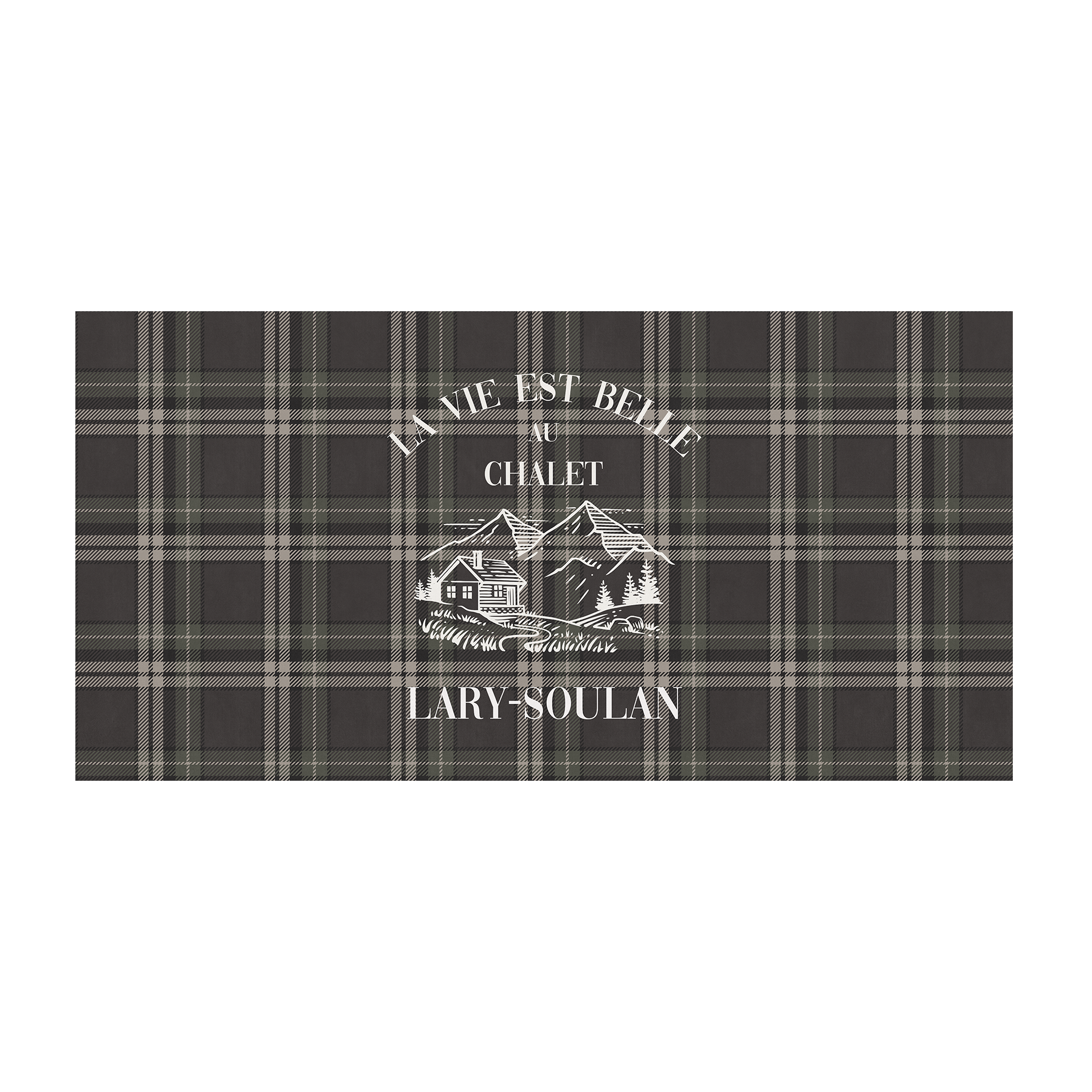 Personalized vinyl rug Bonnet Beige