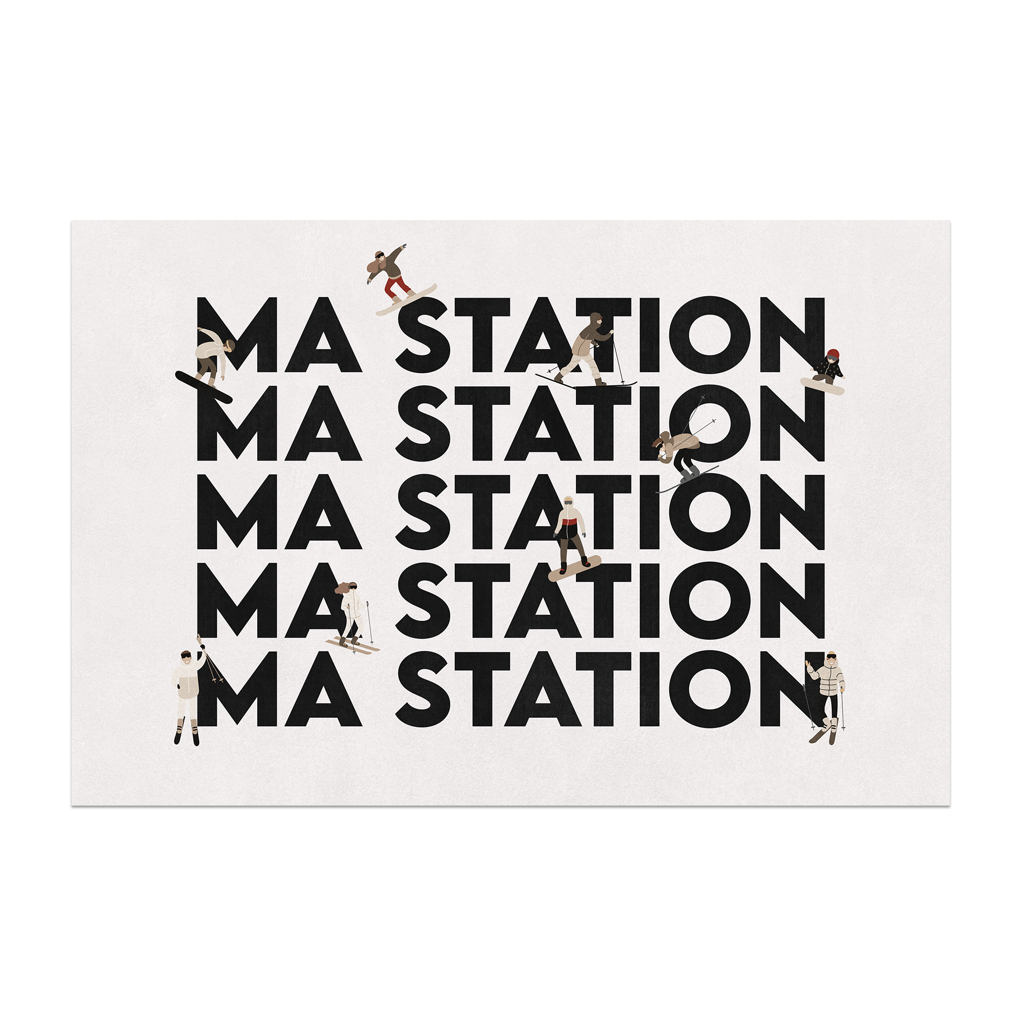 Personalized vinyl rug Bonnet Beige