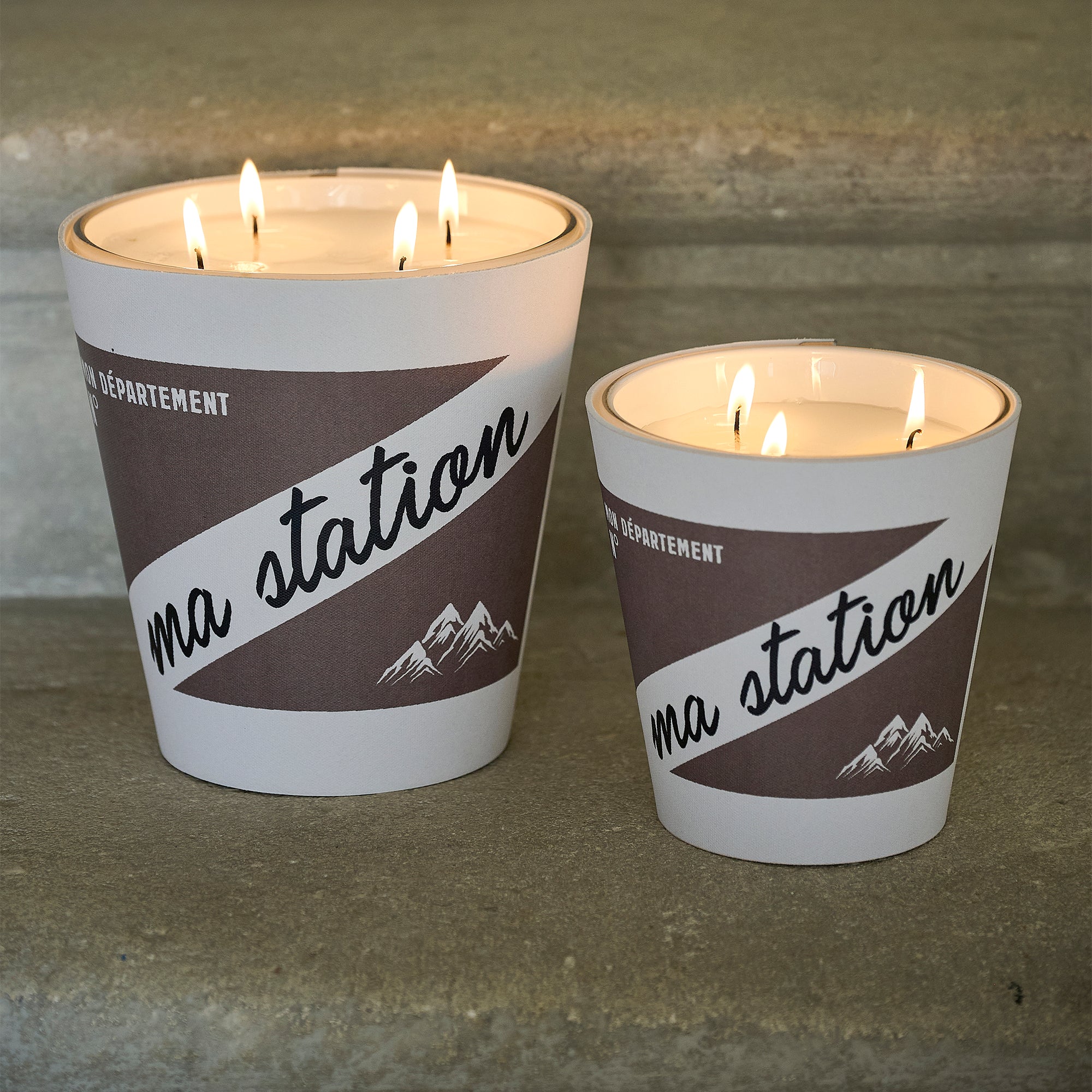 Personalized Mountain scented candle - Orange Blossom / Lavender / Lemon