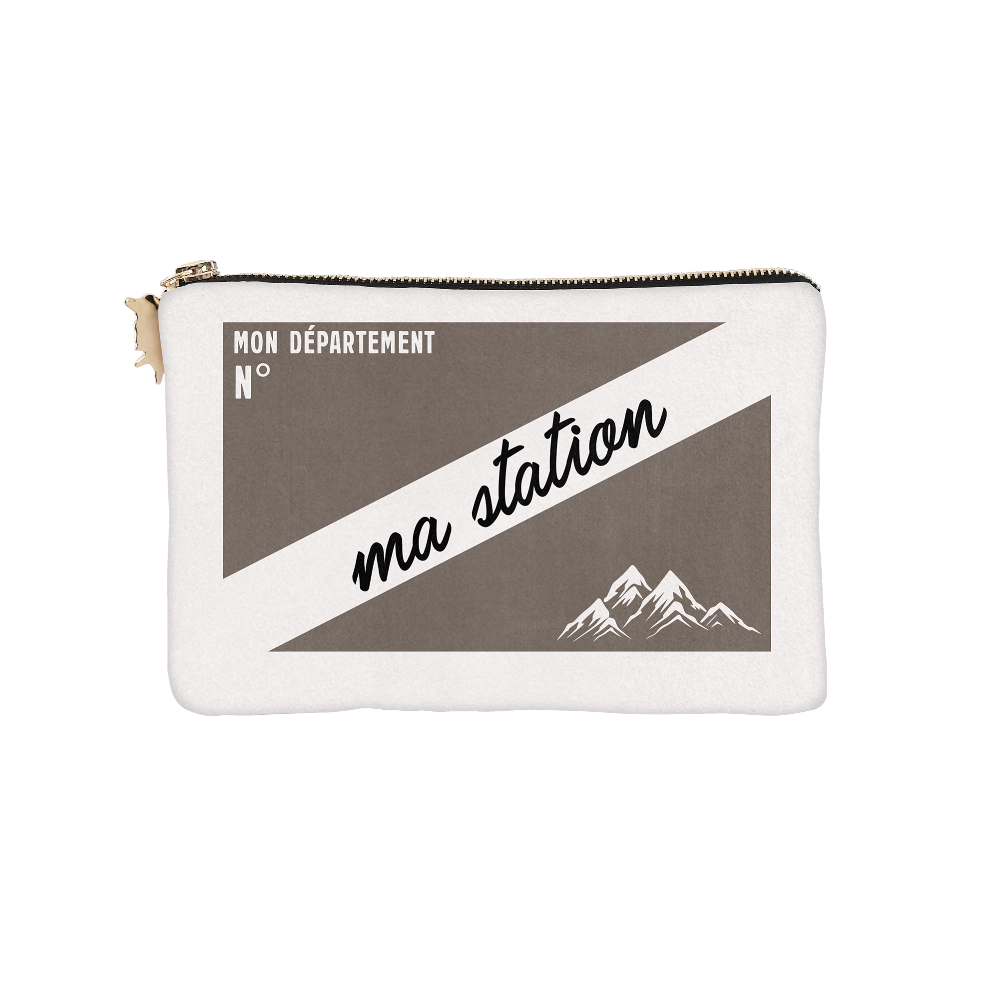 Pochette Velours Personnalisée Montagne St Gervais Gris Xs