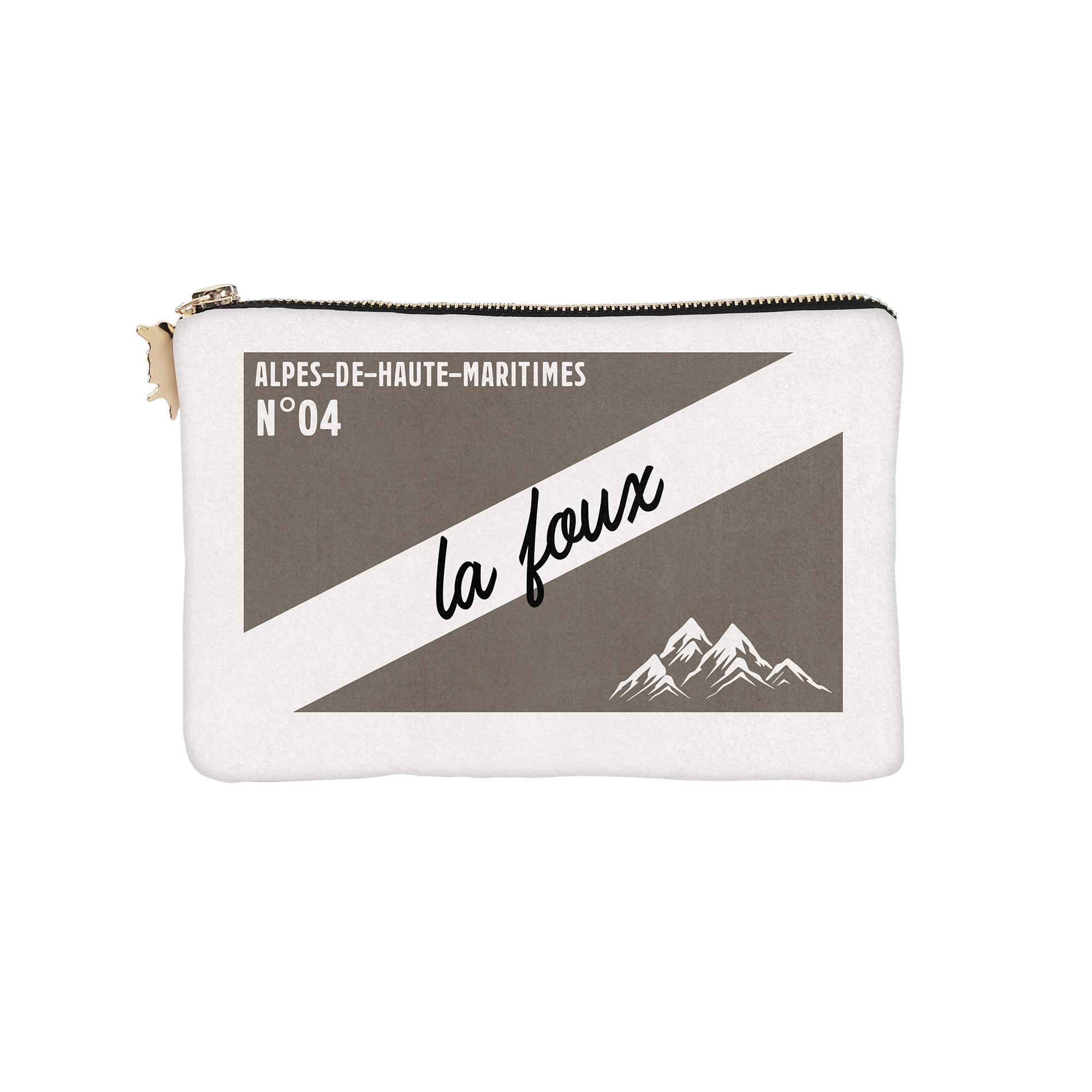 Pochette Velours Personnalisée Montagne St Gervais Gris Xs
