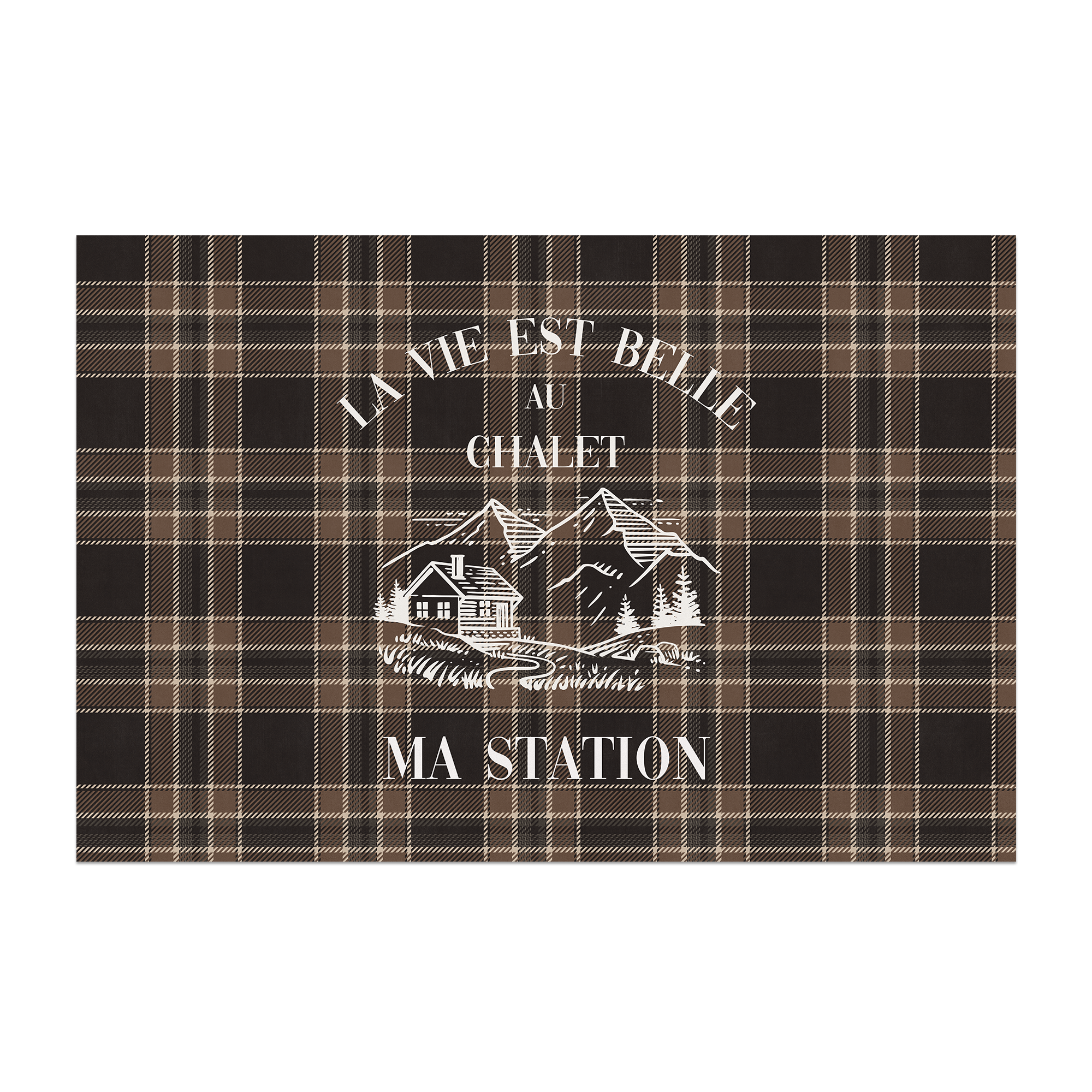 Personalized vinyl rug Bonnet Beige