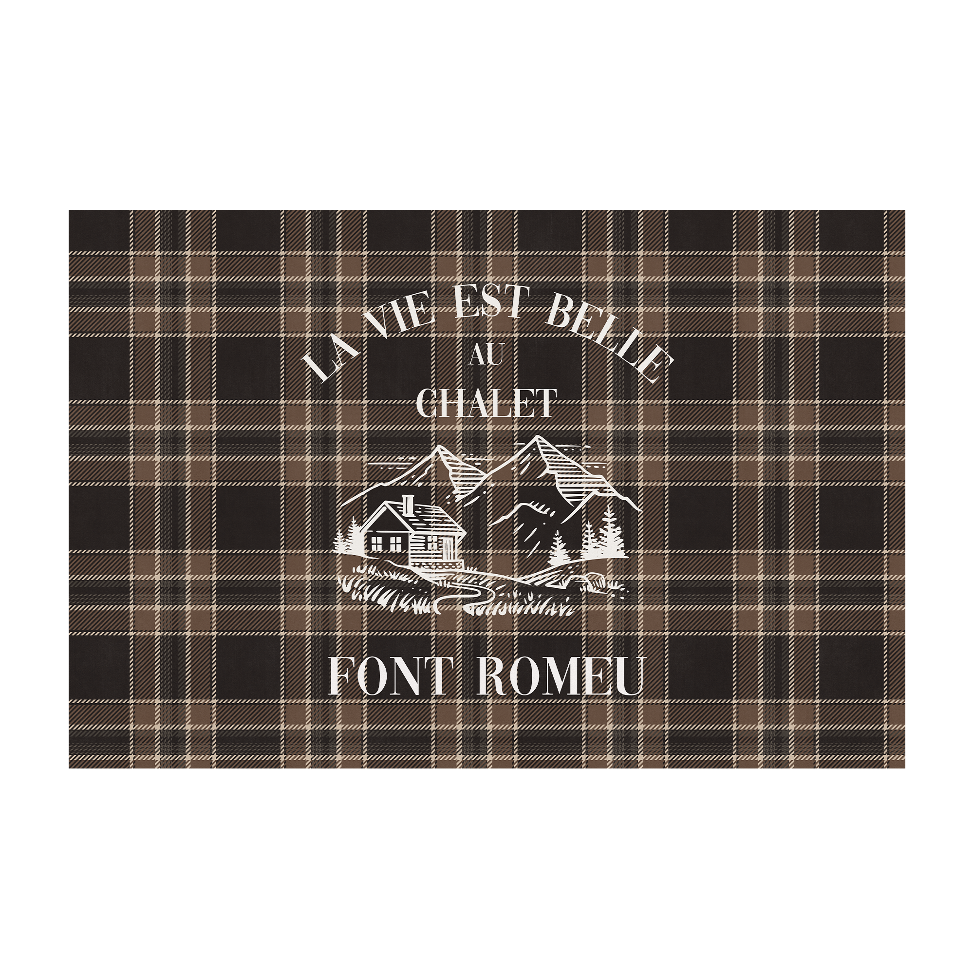 Personalized vinyl rug Bonnet Beige