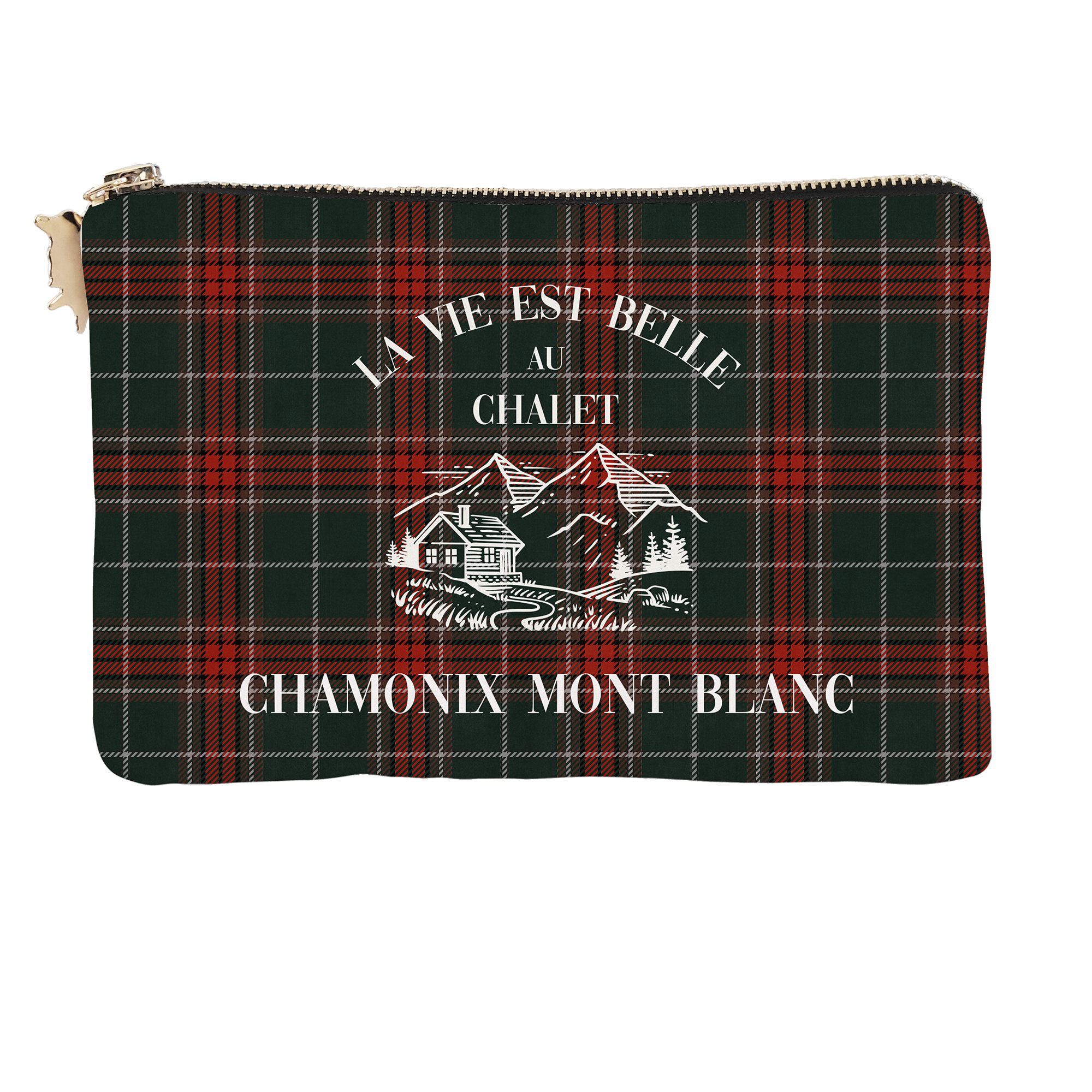 Pochette Velours Personnalisée Montagne Sestrières Rouge S