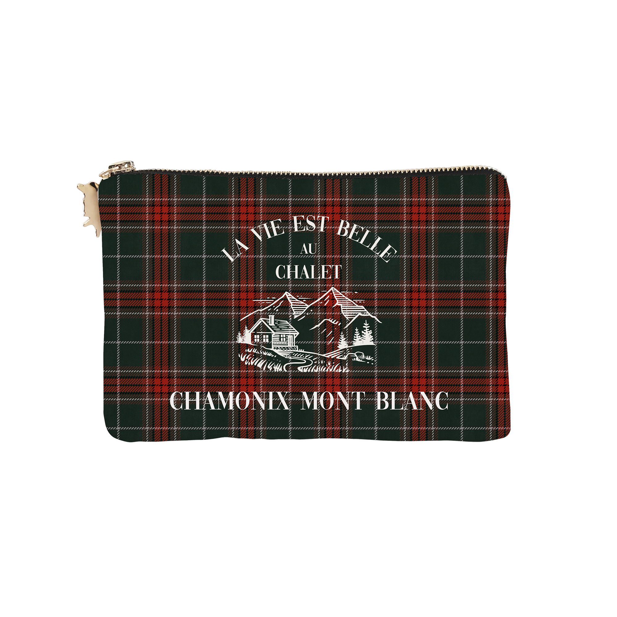 Pochette Velours Personnalisée Montagne Sestrières Rouge Xs