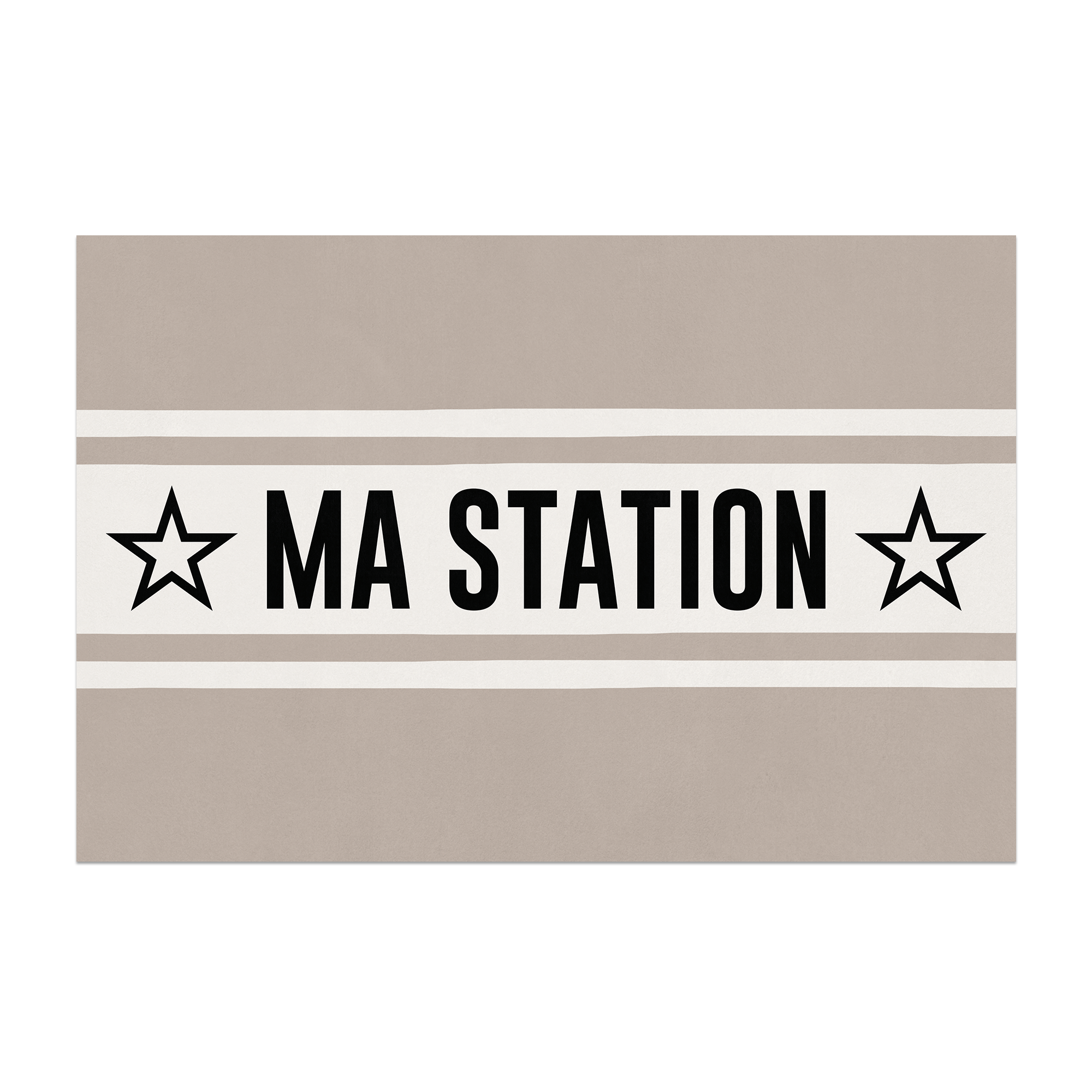 Personalized vinyl rug Bonnet Beige