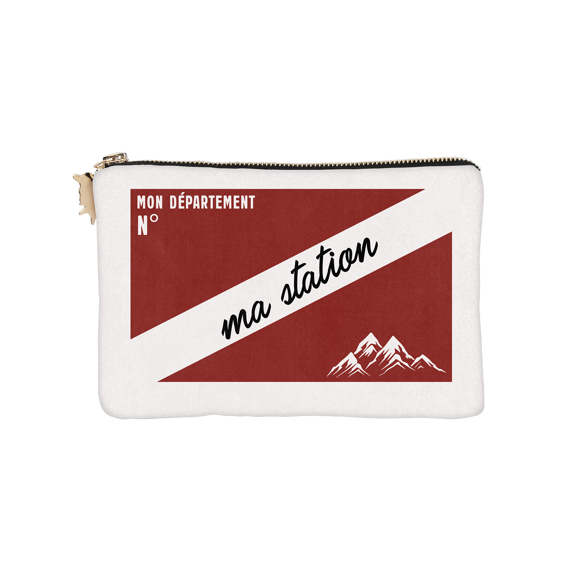 Pochette Velours Personnalisée Montagne St Gervais Rouge Xs