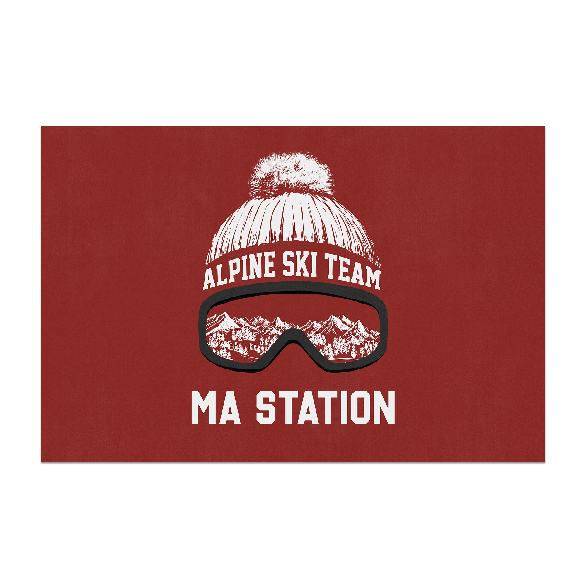 Personalized vinyl rug Bonnet Beige