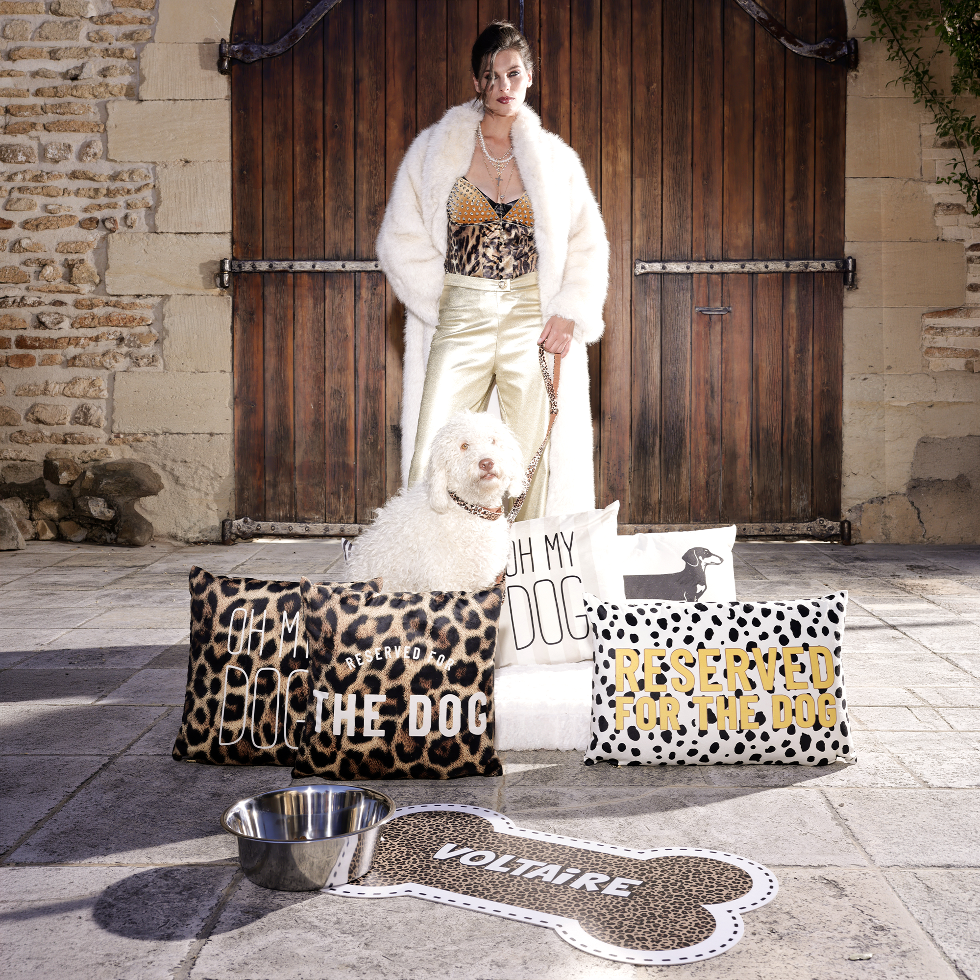 Tapis gamelle vinyle personnalisable Chien L