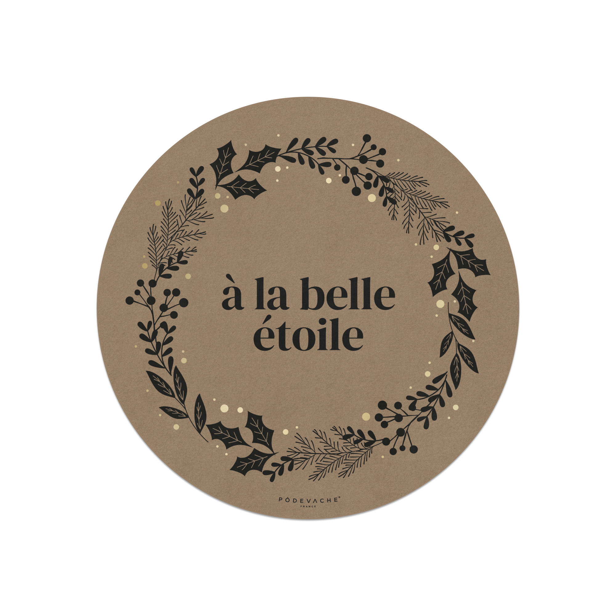 Lot De 6 Dessous De Verre Vinyle Kraft Noël À La Belle Étoile