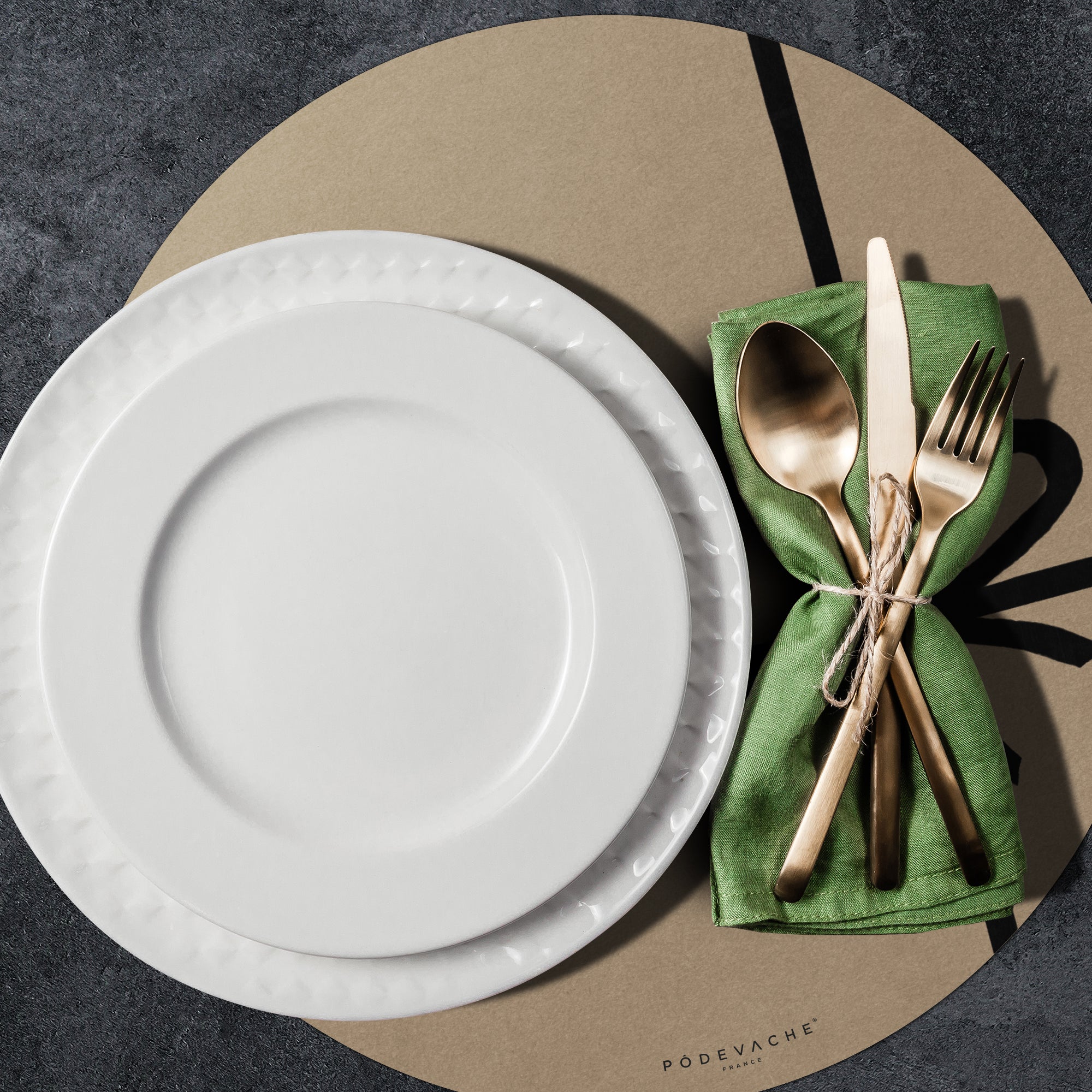 Set De Table Vinyle Noël Kraft Noeud