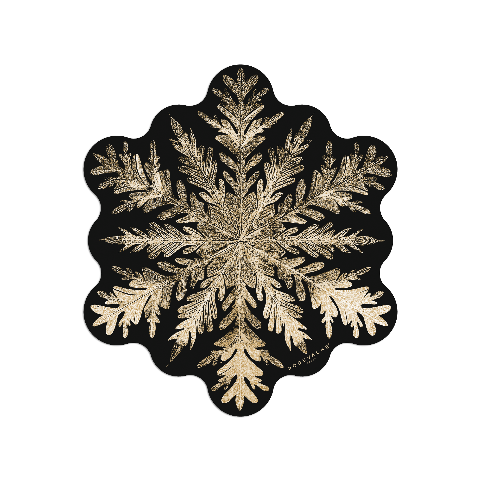 Set De Table Vinyle Flocon Dendrite Gold