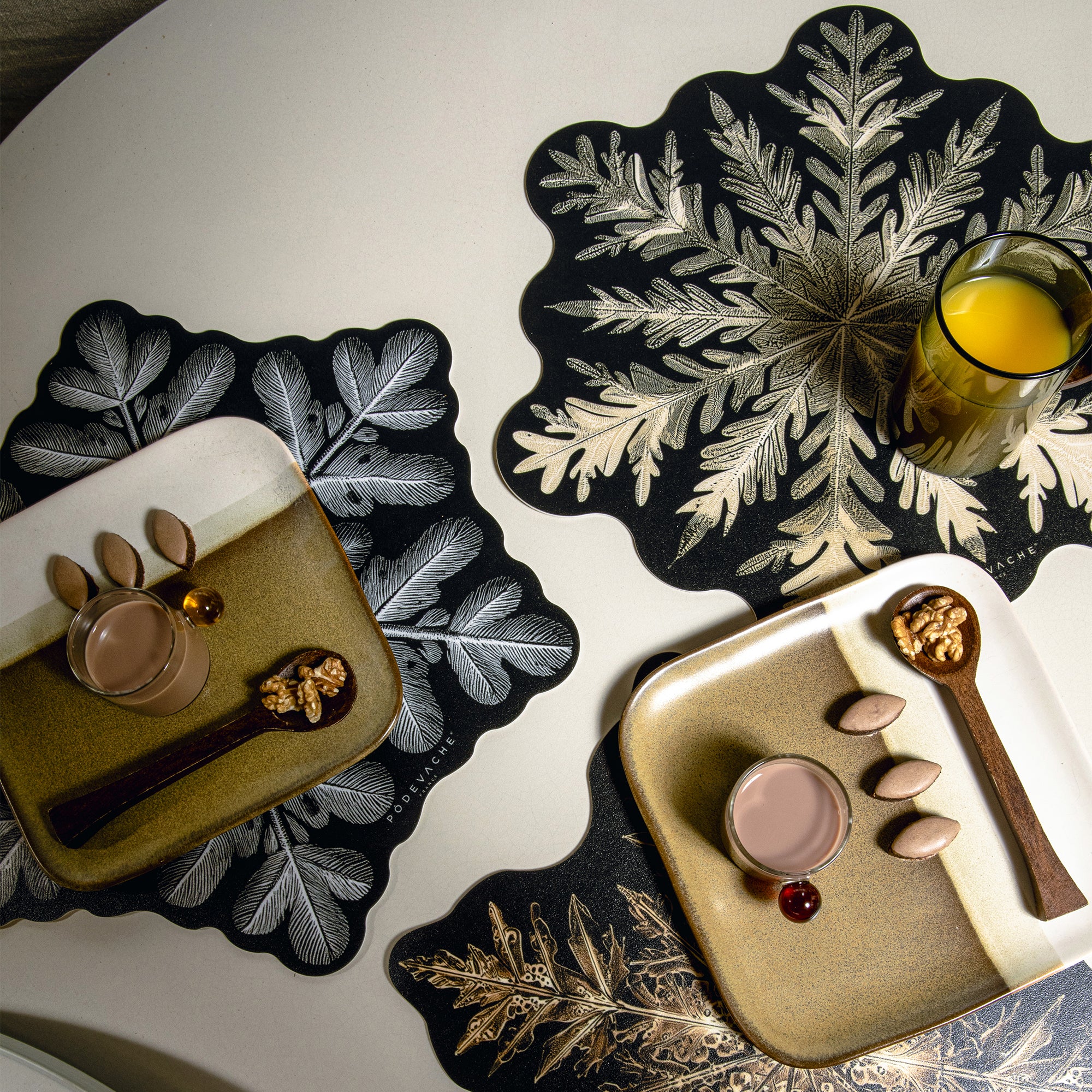 Set De Table Vinyle Flocon Dendrite Argenté