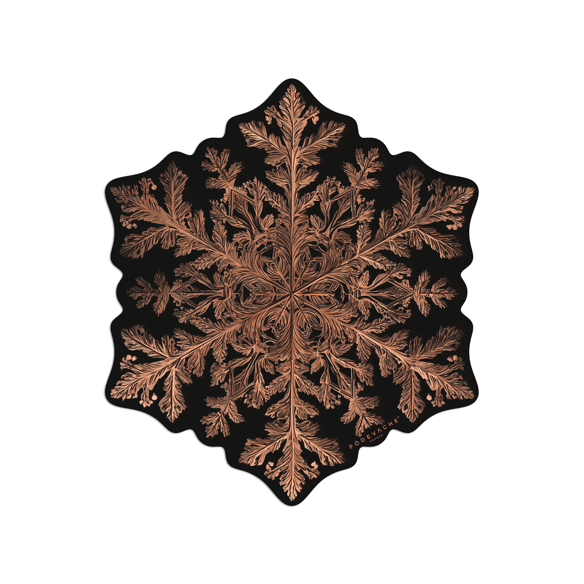 Set De Table Vinyle Flocon Dendrite Bronze