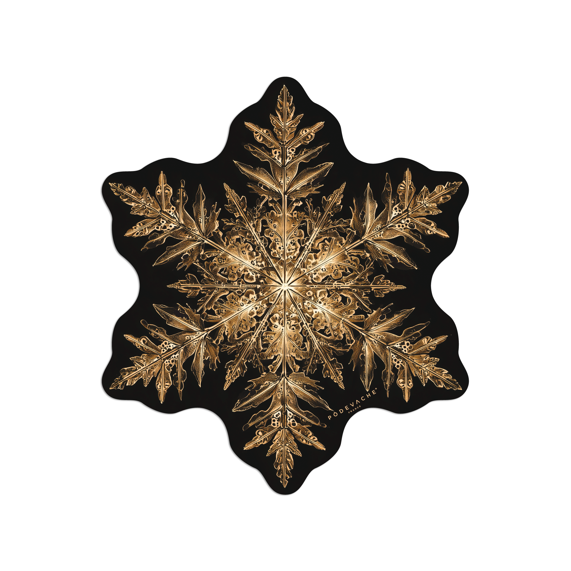 Set De Table Vinyle Flocon Dendrite Cuivre