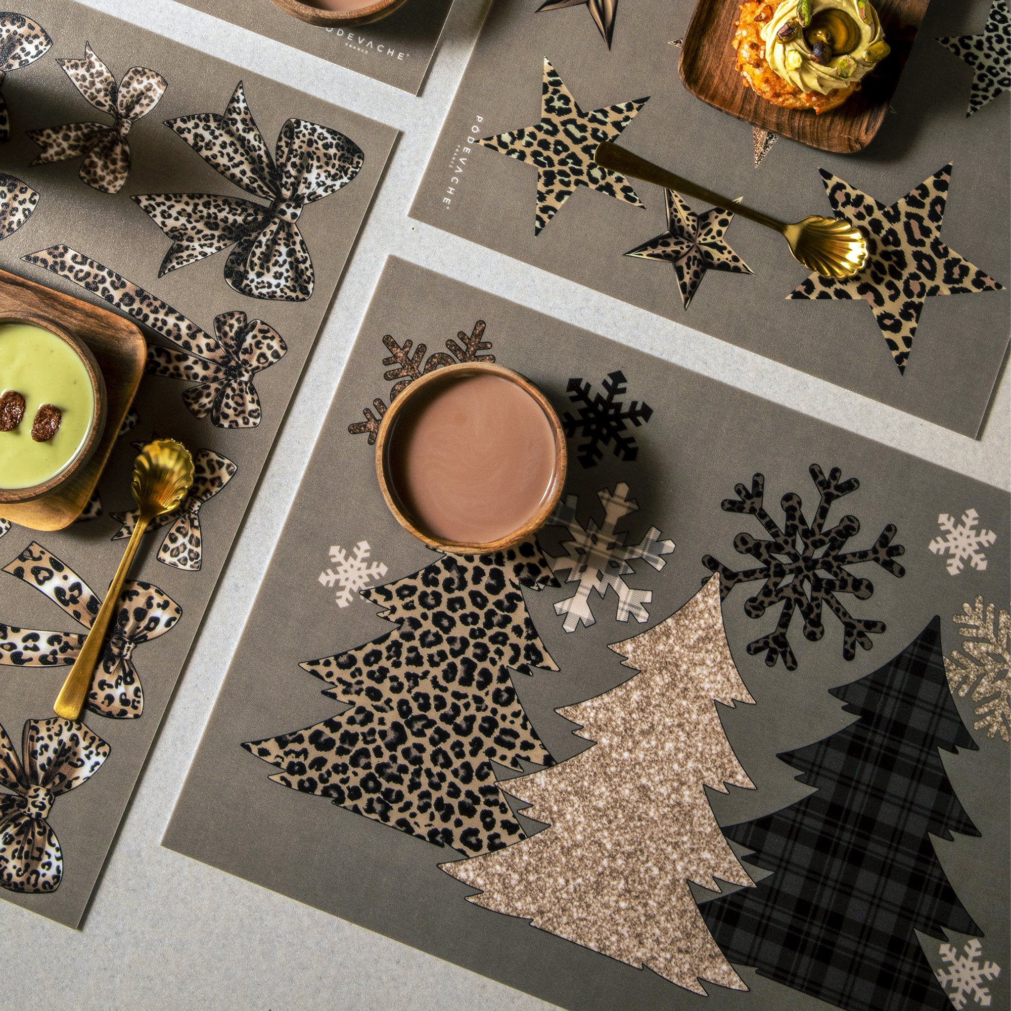 Set De Table Vinyle Noël Kraft Sapins