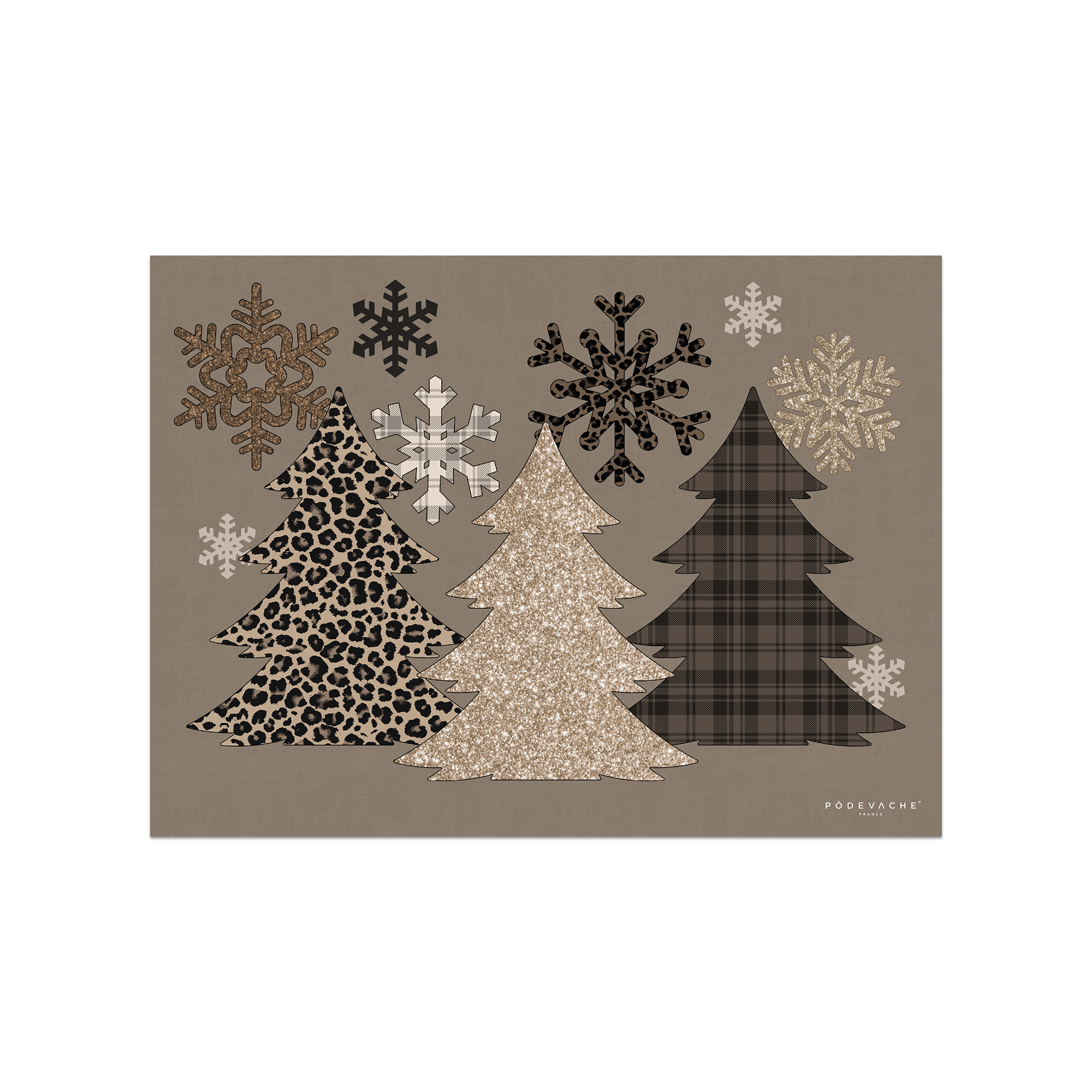 Set De Table Vinyle Noël Kraft Sapins