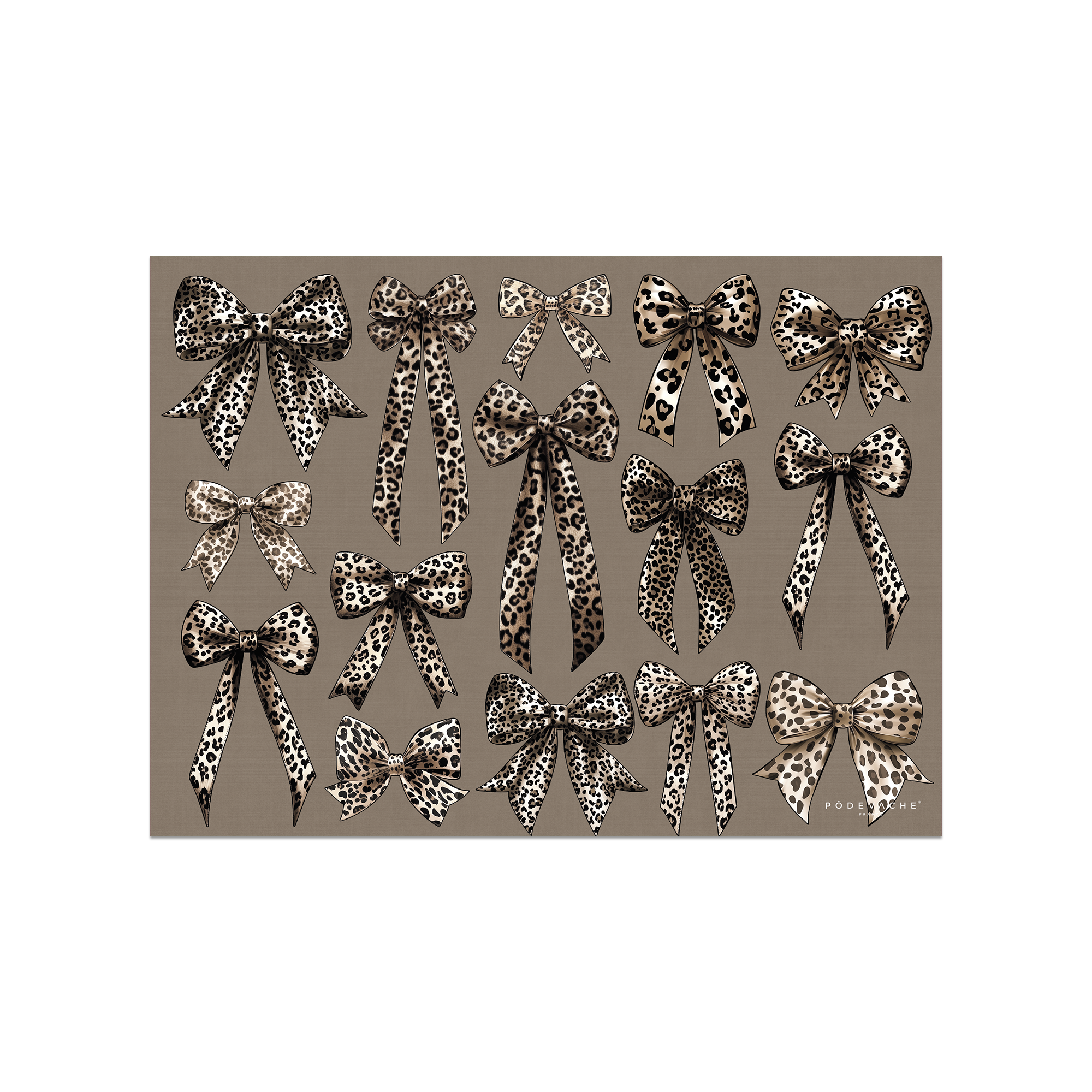 Set De Table Vinyle Noël Kraft Noeuds Léopard