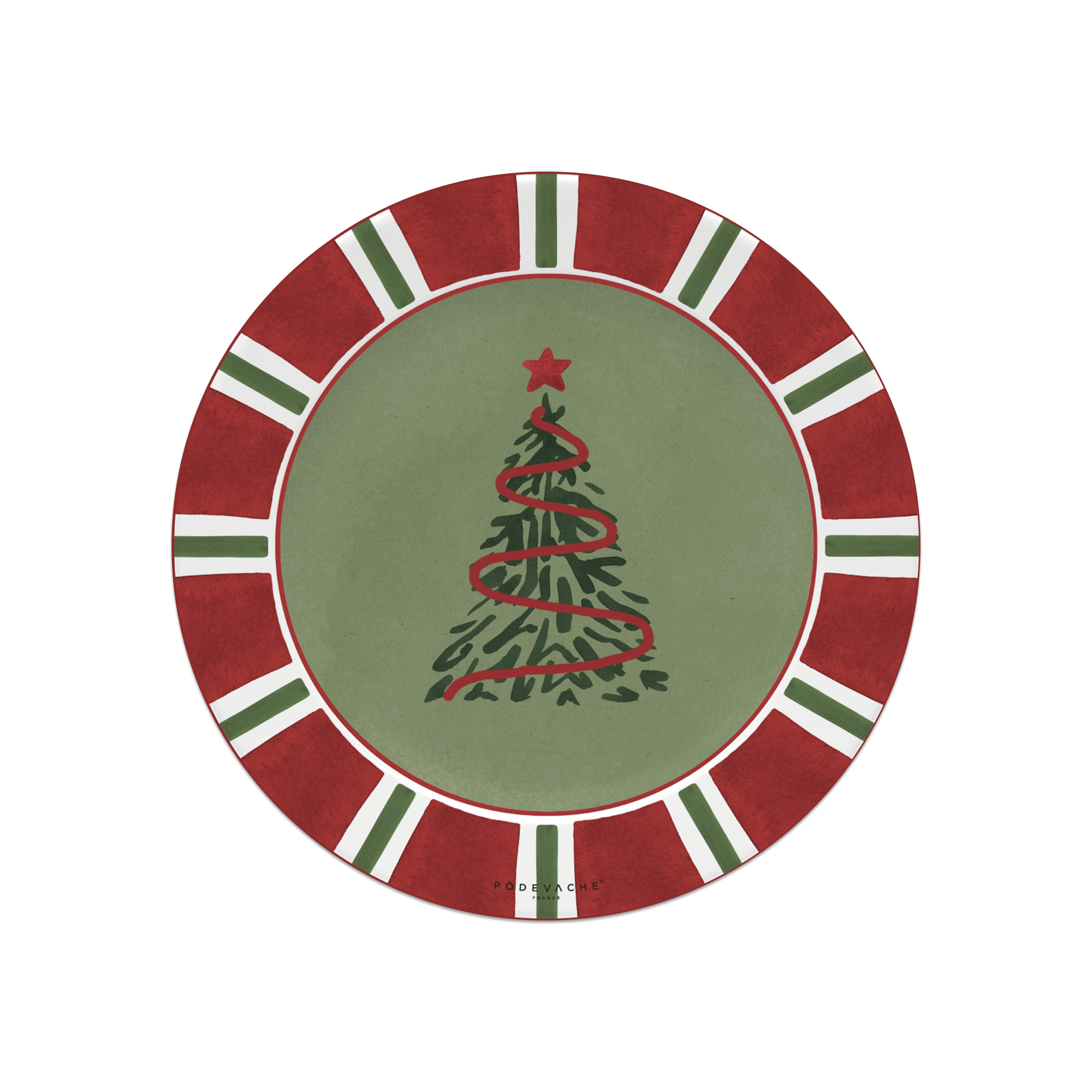 Lot De 6 Dessous De Verre Vinyle Noël Tree