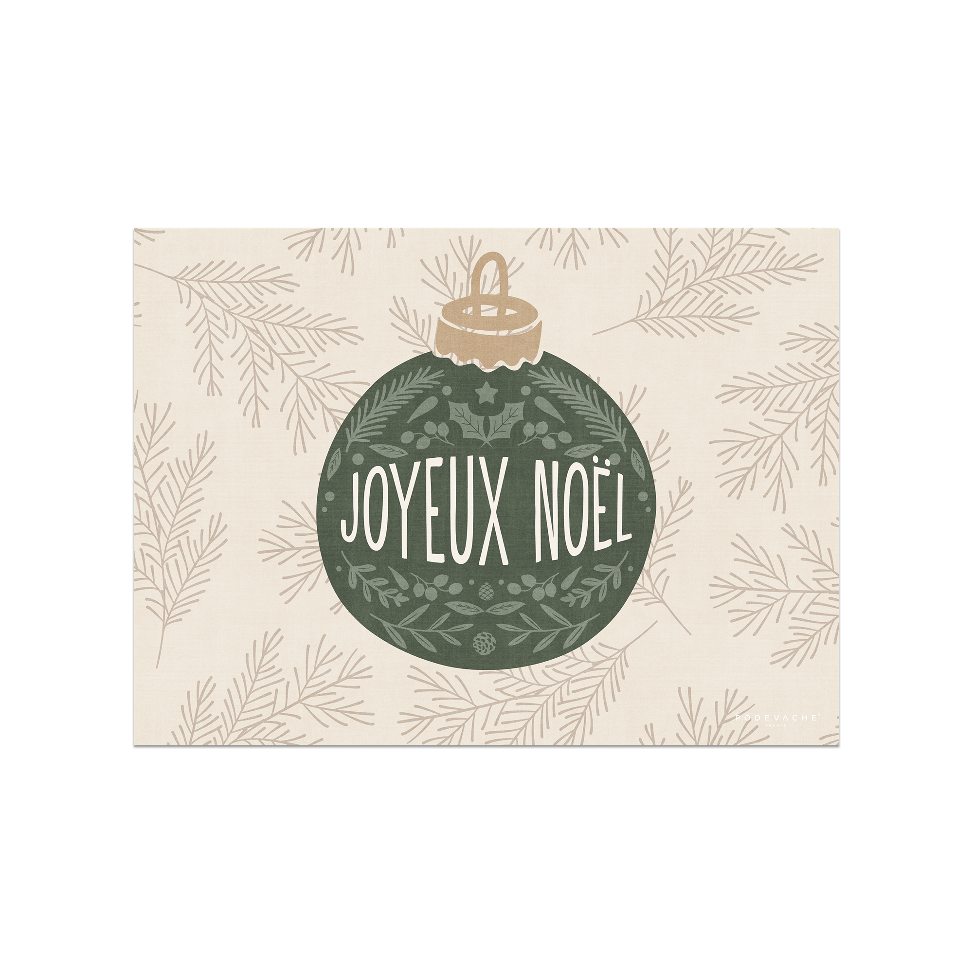 Set De Table Vinyle Noël Beige Boule