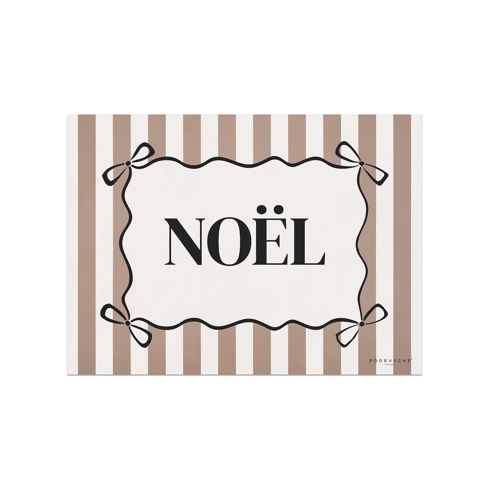 Set De Table Vinyle Noël Beige Rayures