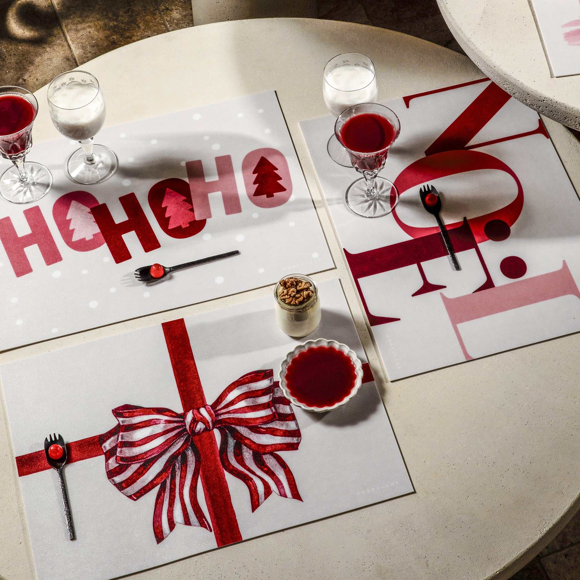 Set De Table Vinyle Noël Rouge Ho Ho Ho