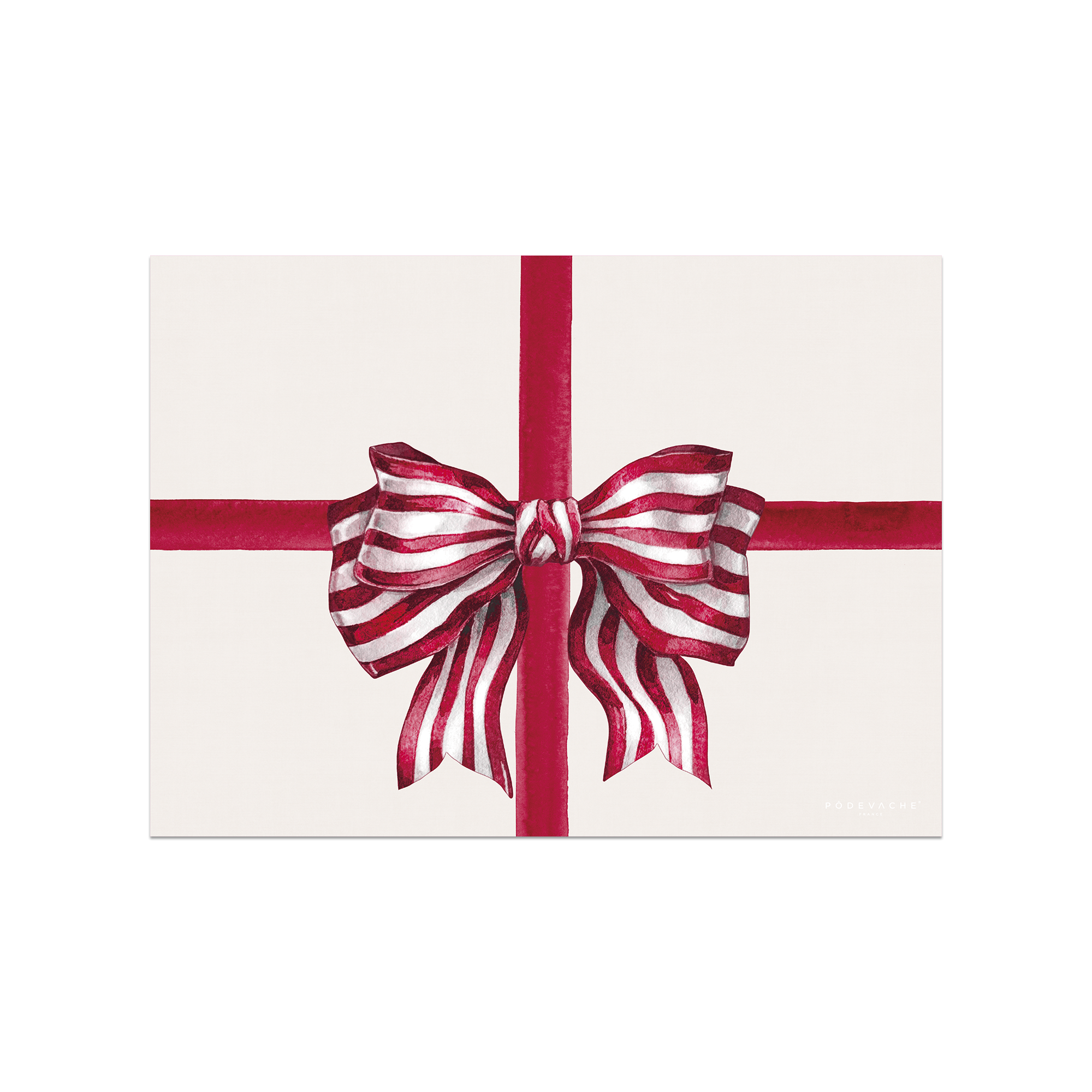 Set De Table Vinyle Noël Rouge Noeud