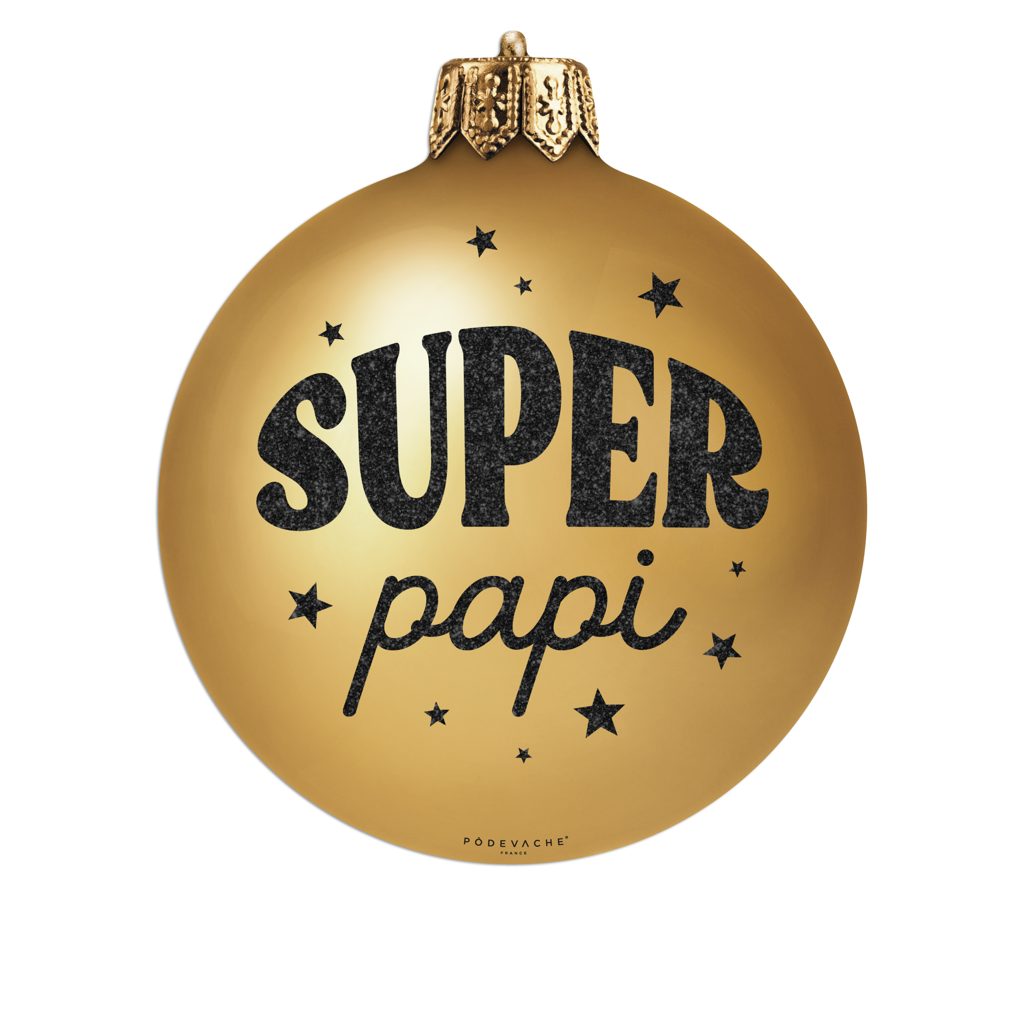 Lot De 6 Dessous De Verre Vinyle Noël Boule Super Papi