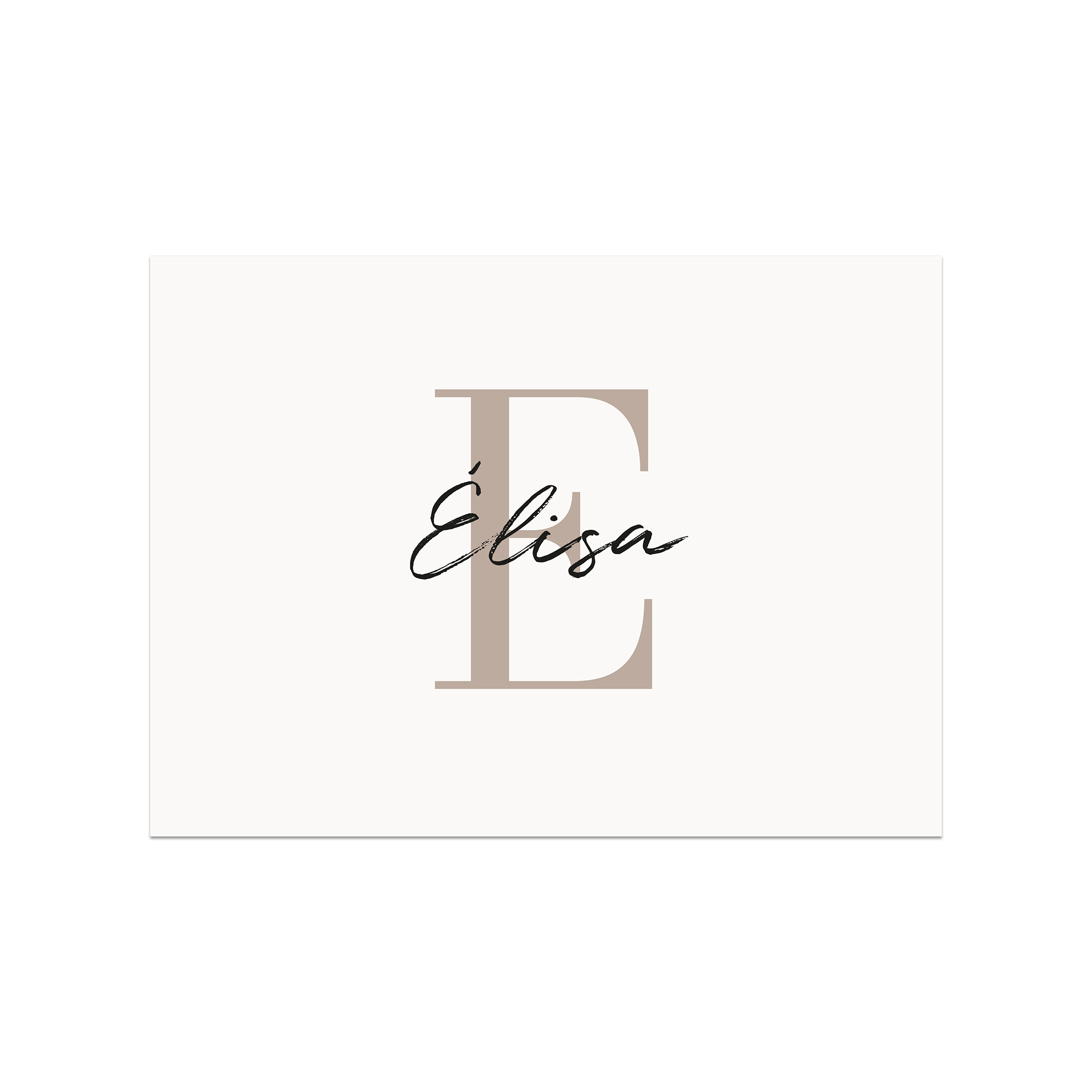 Set de table vinyle personnalisé Initiale Beige