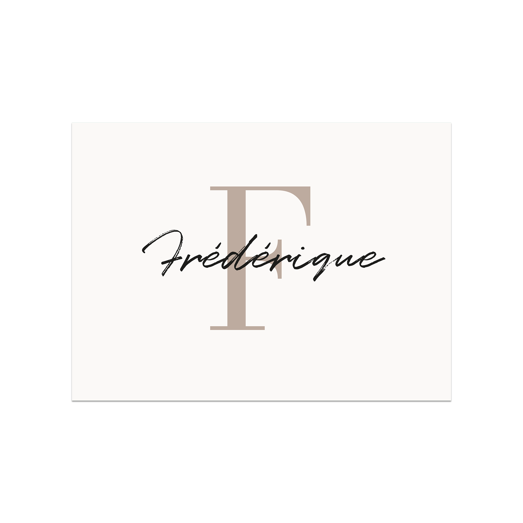 Set de table vinyle personnalisé Initiale Beige