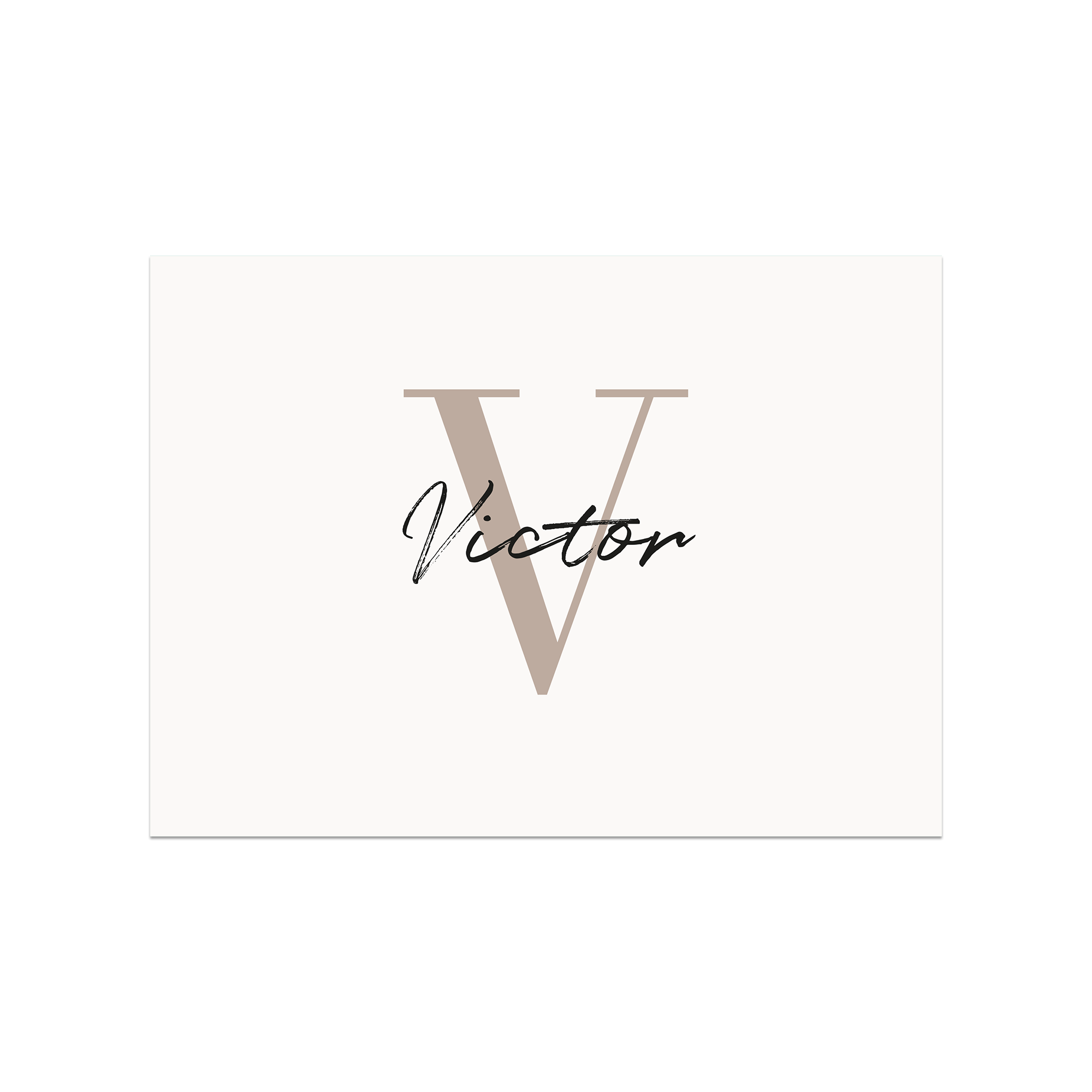 Set de table vinyle personnalisé Initiale Beige